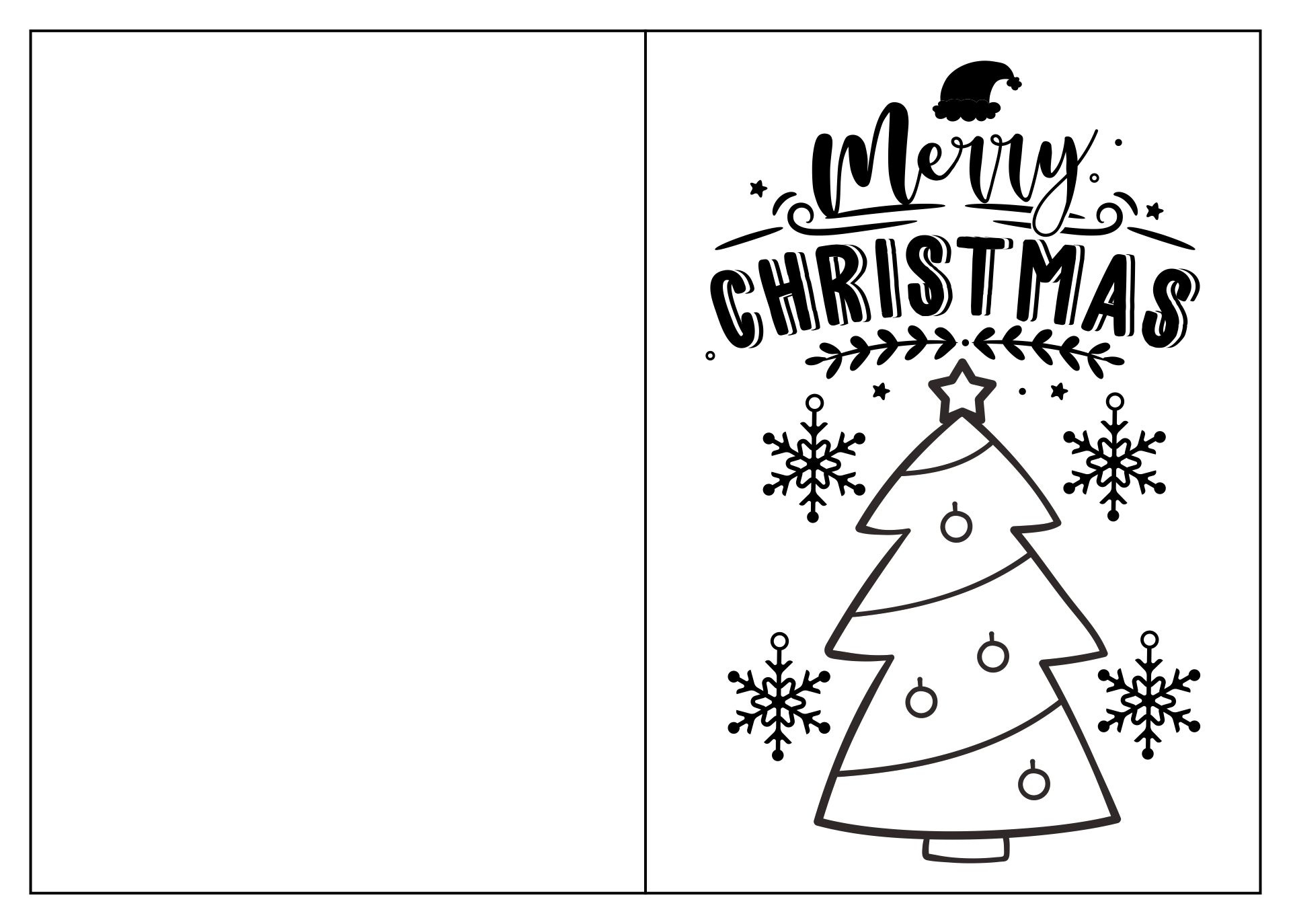 Black And White Holiday Christmas Cards - 15 Free Pdf Printables pertaining to Printable Christmas Card Template Black And White