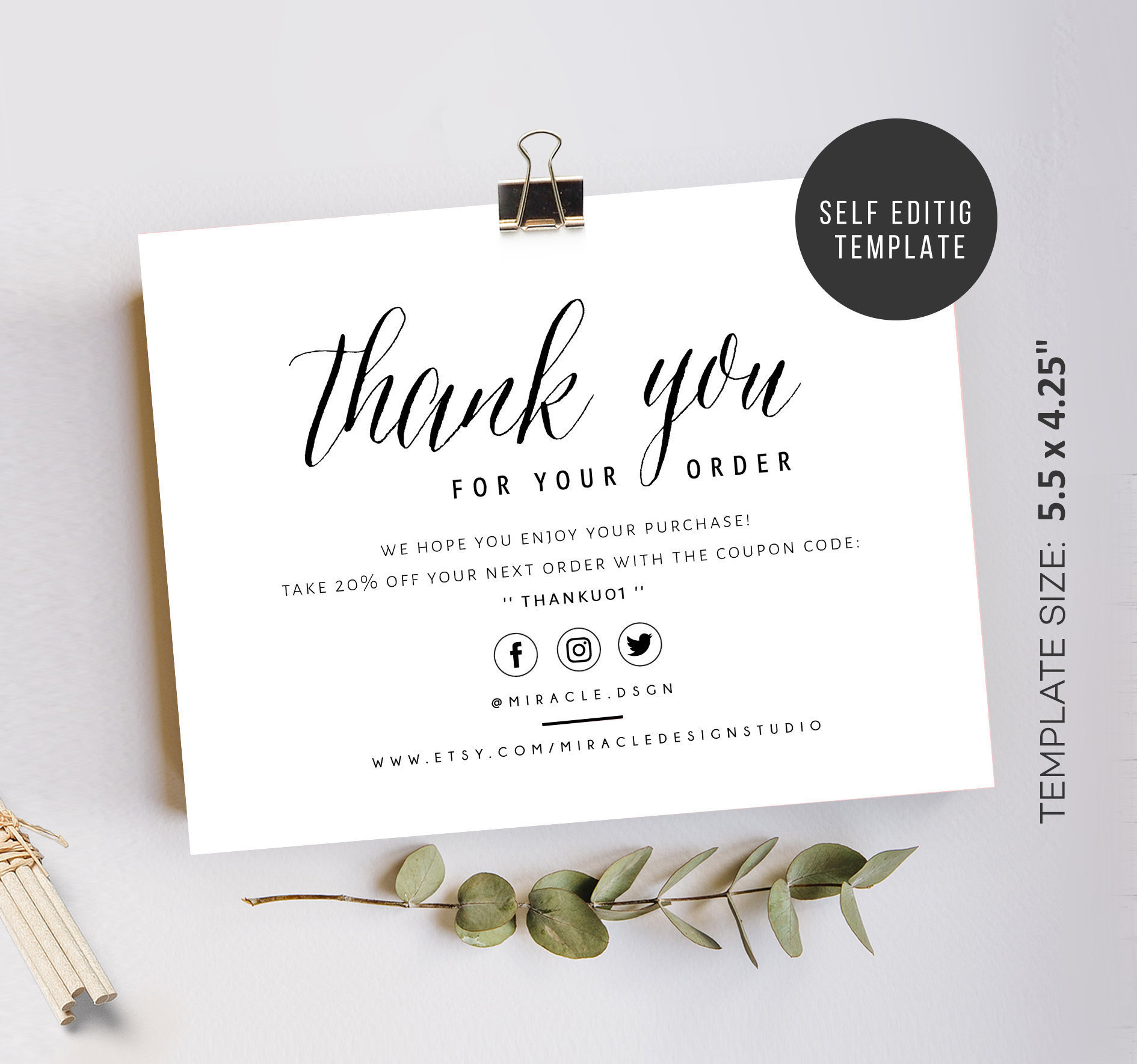 Business Thank You Insert Cards - Thank You For Your Order regarding Discount Thank You Cards Printable