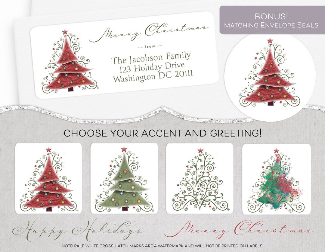 Christmas Address Label, Holiday Address Label, Return Address with regard to Printable Christmas Card Labels For Envelopes