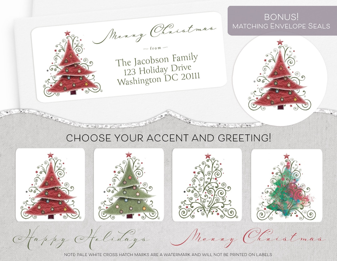 Christmas Address Label, Holiday Address Label, Return Address within Christmas Card Mailing Labels Printable