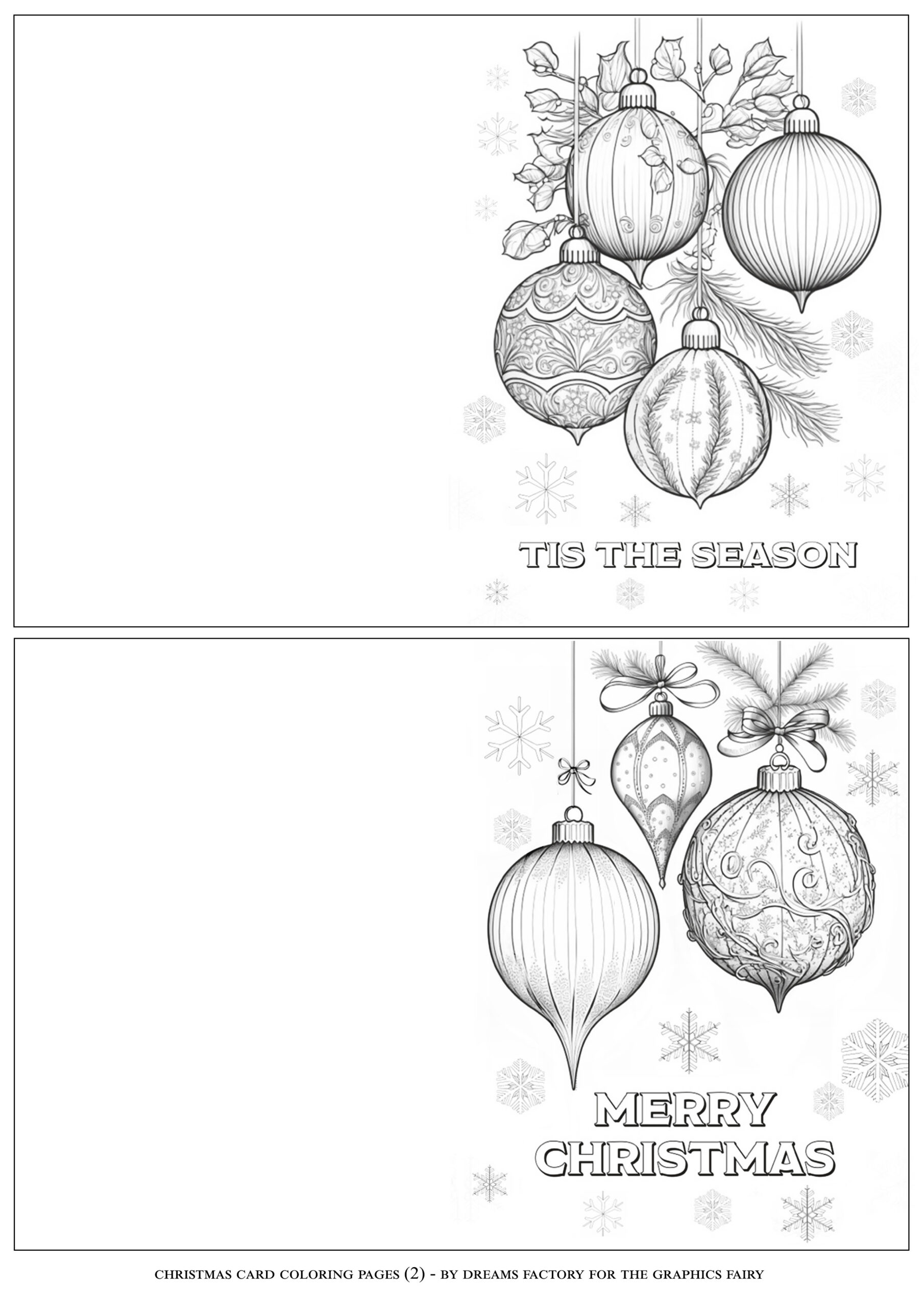 Christmas Card Coloring Pages! - The Graphics Fairy with Free Printable Christmas Card Black and White