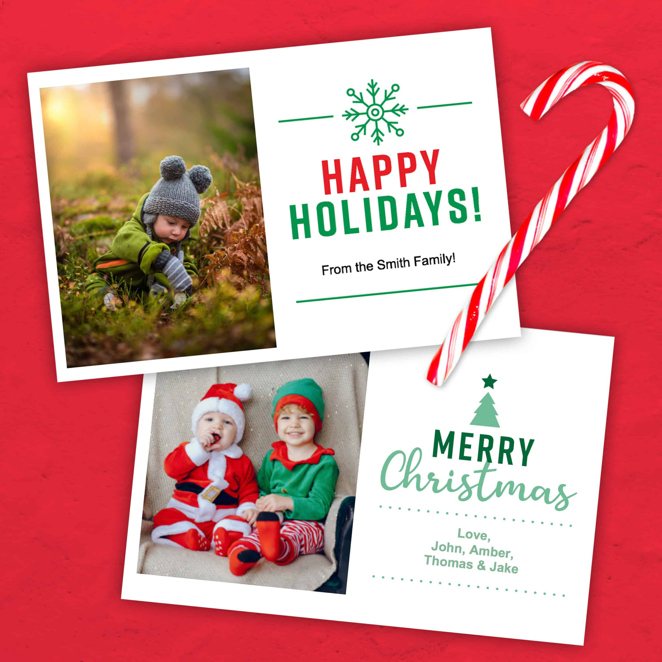 Christmas Card Template (4×6) - Free Printable Download with Printable Christmas Card Photo