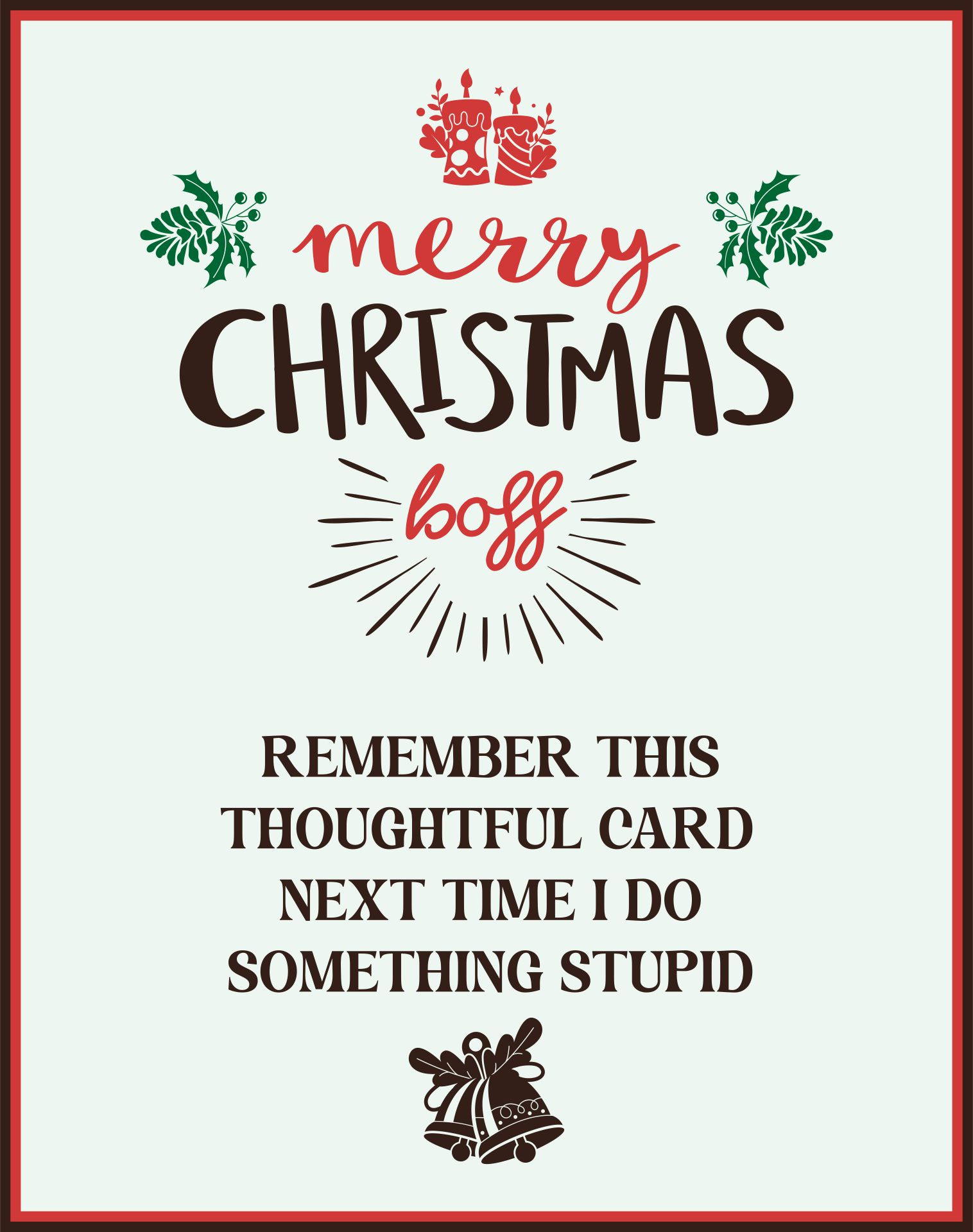Christmas Cards For Boss - 11 Free Pdf Printables | Printablee intended for Free Printable Christmas Card For Boss