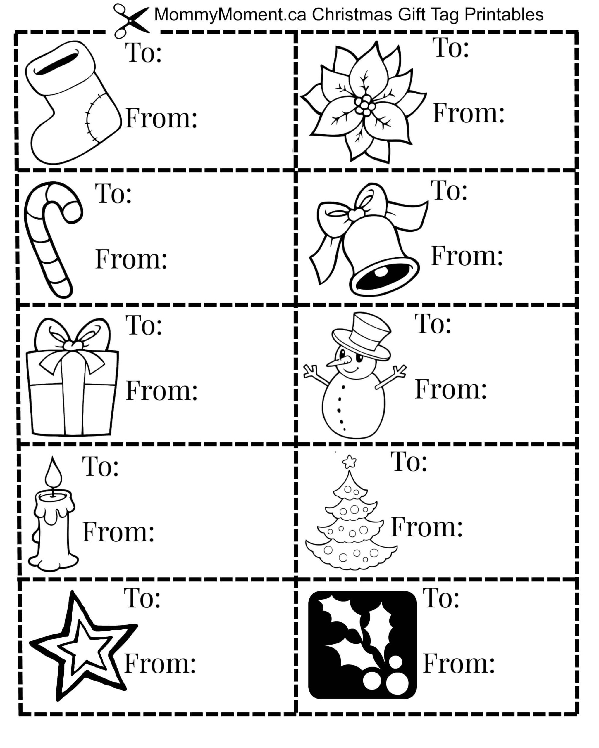 Christmas Gift Tag Printables - Mommy Moment within Printable Christmas Tags to Color