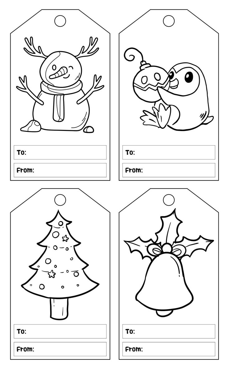 Christmas Gift Tags To Color - 10 Free Pdf Printables | Printablee regarding Printable Christmas Tags To Color