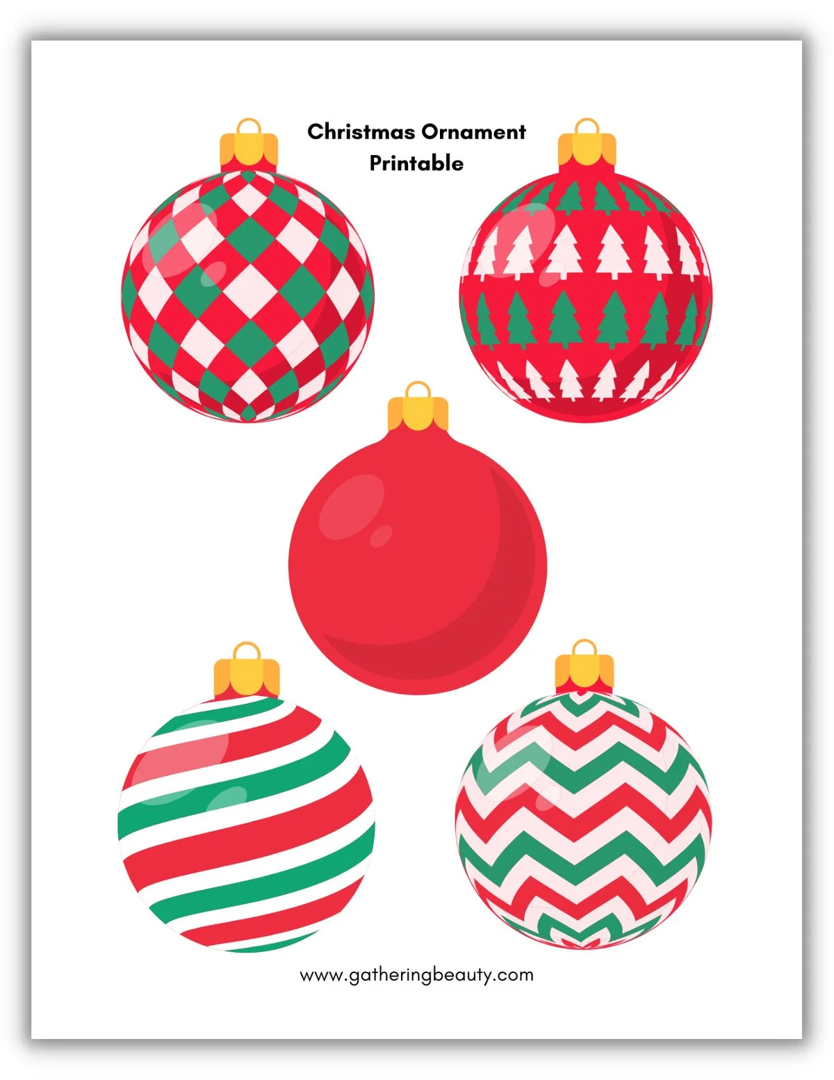 Christmas Ornament Printable — Gathering Beauty for Christmas Printable Decorations