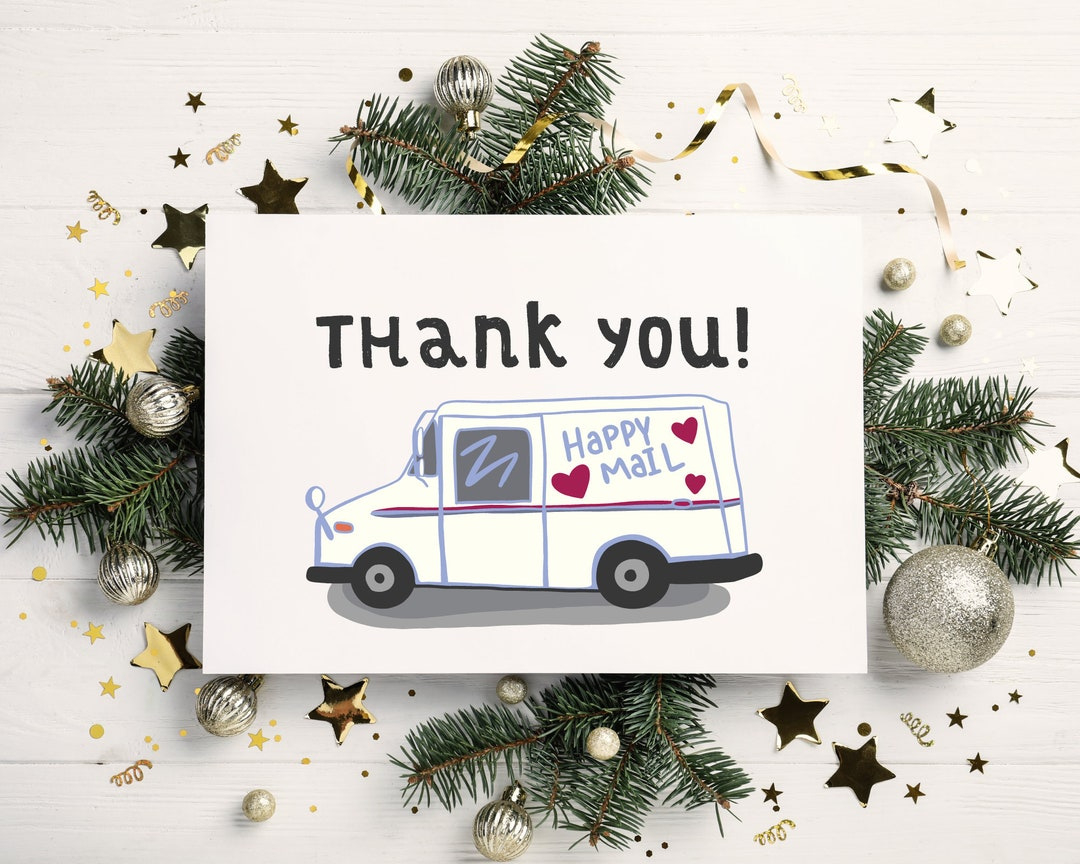 Christmas Postcard Free Thank You Postcard S, Editable And with regard to Free Printable Christmas Card For Mail Carrier