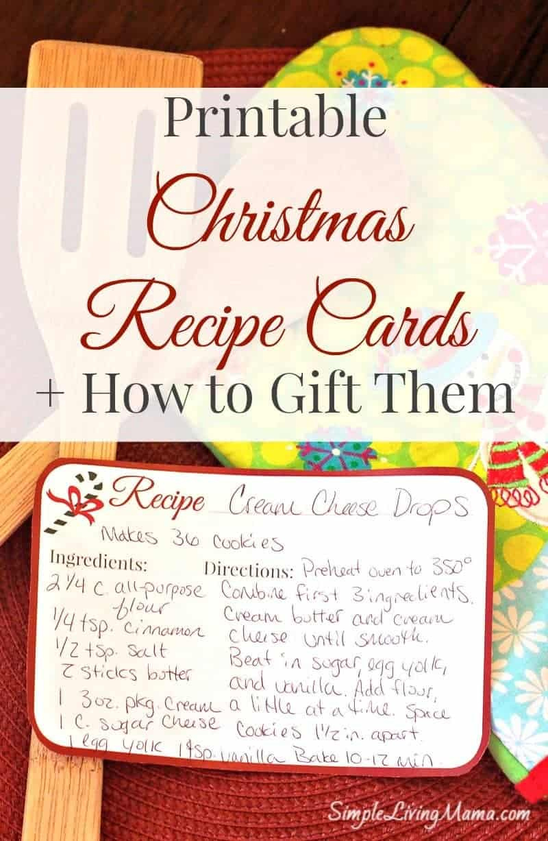 Christmas Recipe Cards - Free Printable - Simple Living Mama with Free Printable Christmas Recipe Tags