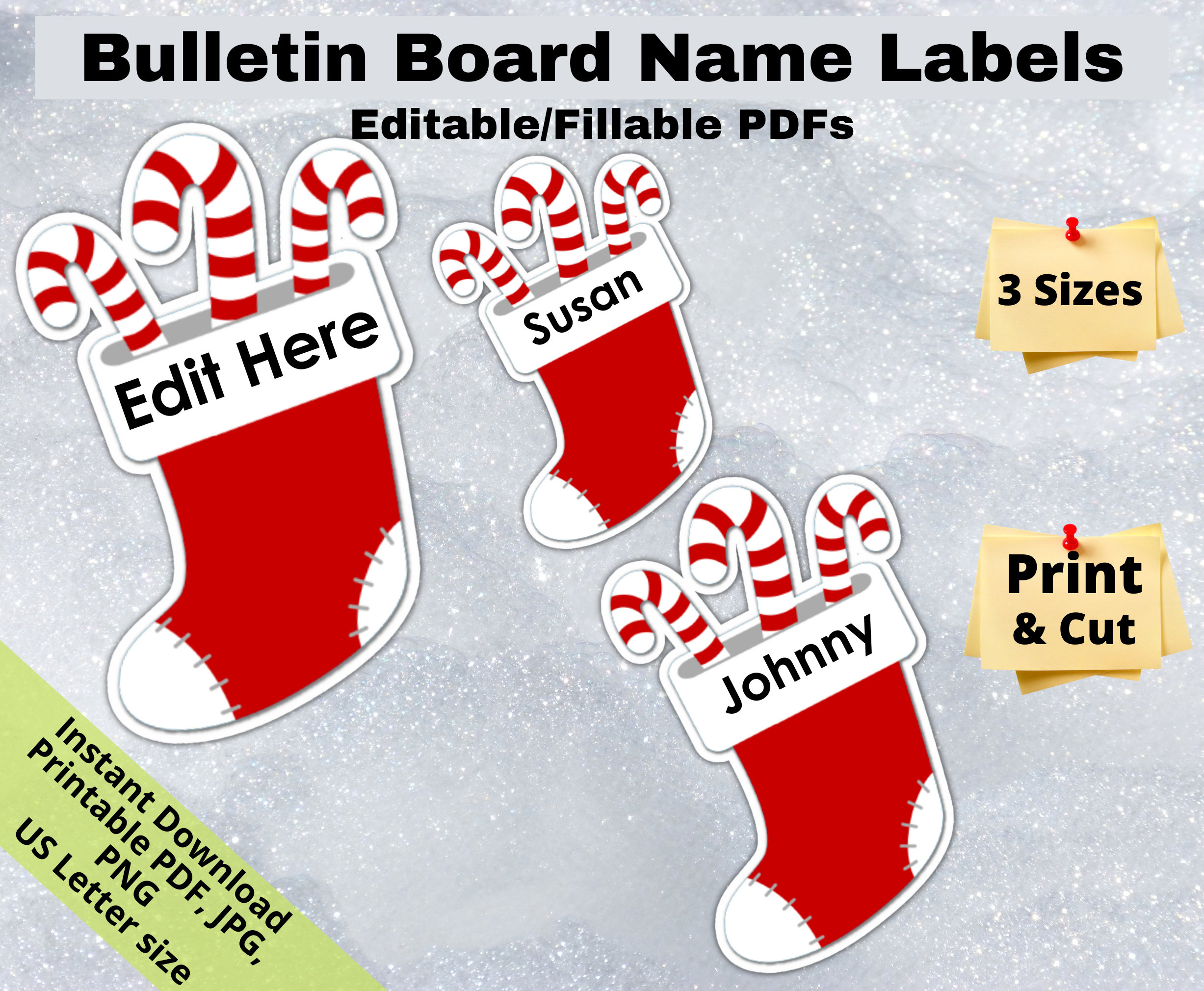 Christmas Stocking, Editable Student Name Tags Printables with regard to Printable Christmas Stocking Name Tags