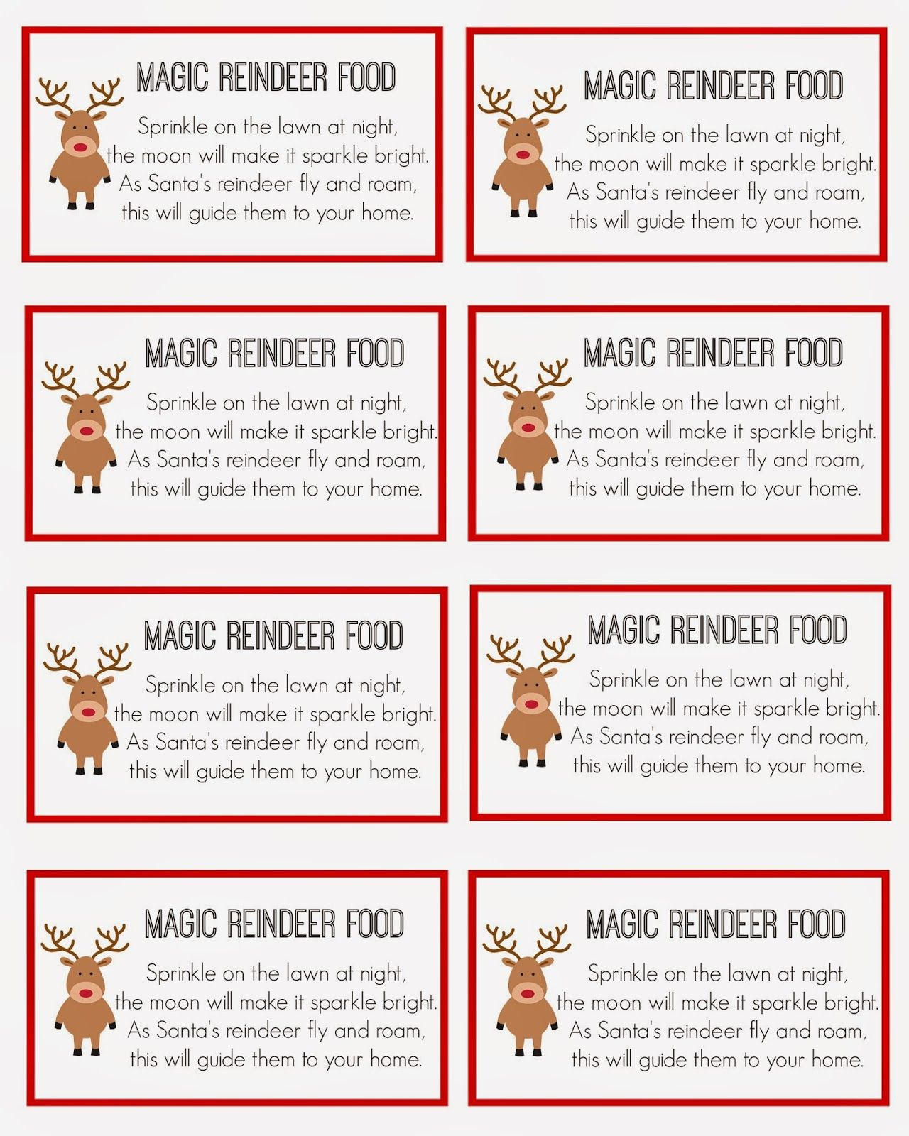 Christmas Tags Popmanko Christmas Reindeer Food Stickers, 120Pcs in Reindeer Food Printable Label