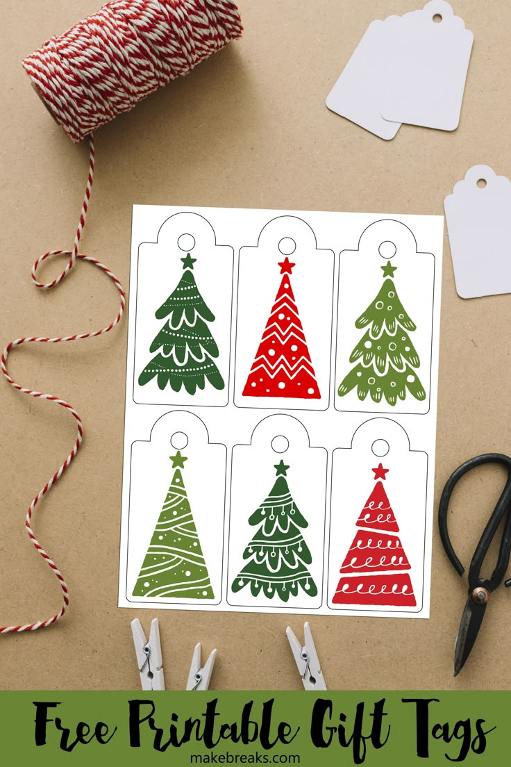 Christmas Tree Free Printable Gift Tags - Make Breaks for Christmas Tree Tags Printable