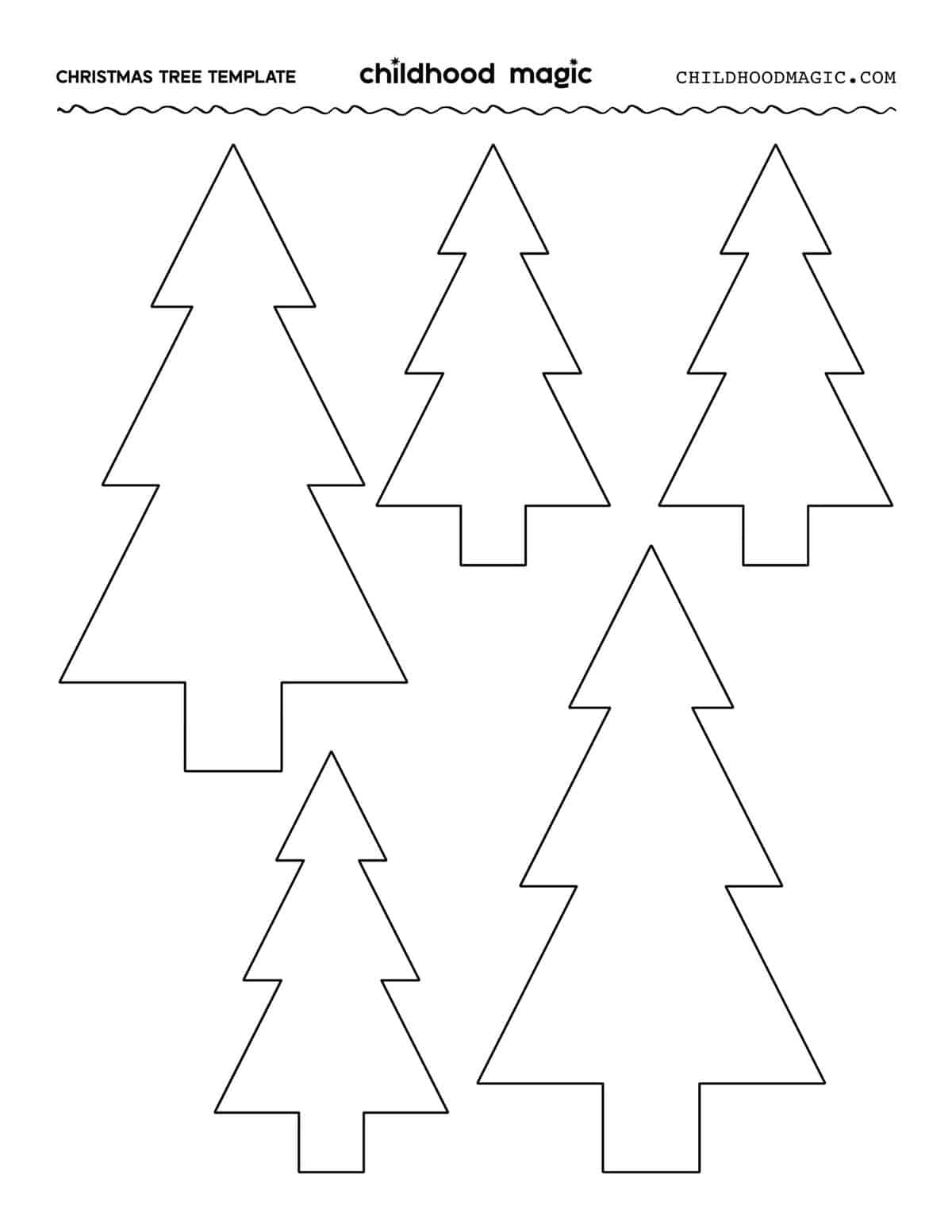 Christmas Tree Outline - Childhood Magic throughout Christmas Tree Printable