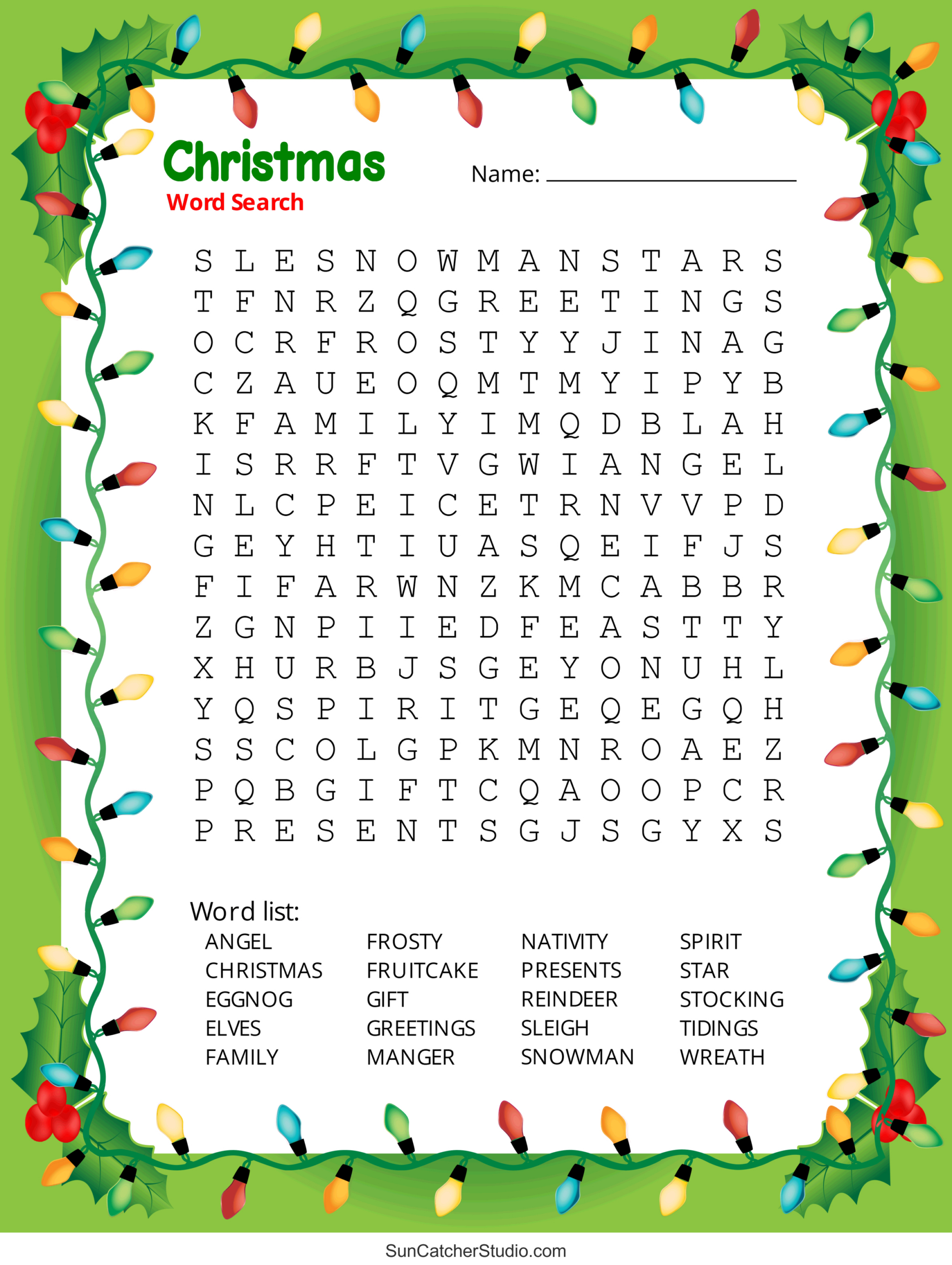 Christmas Word Search (Free Printable Pdf Puzzles) – Free for Holiday Word Search Printable Adult