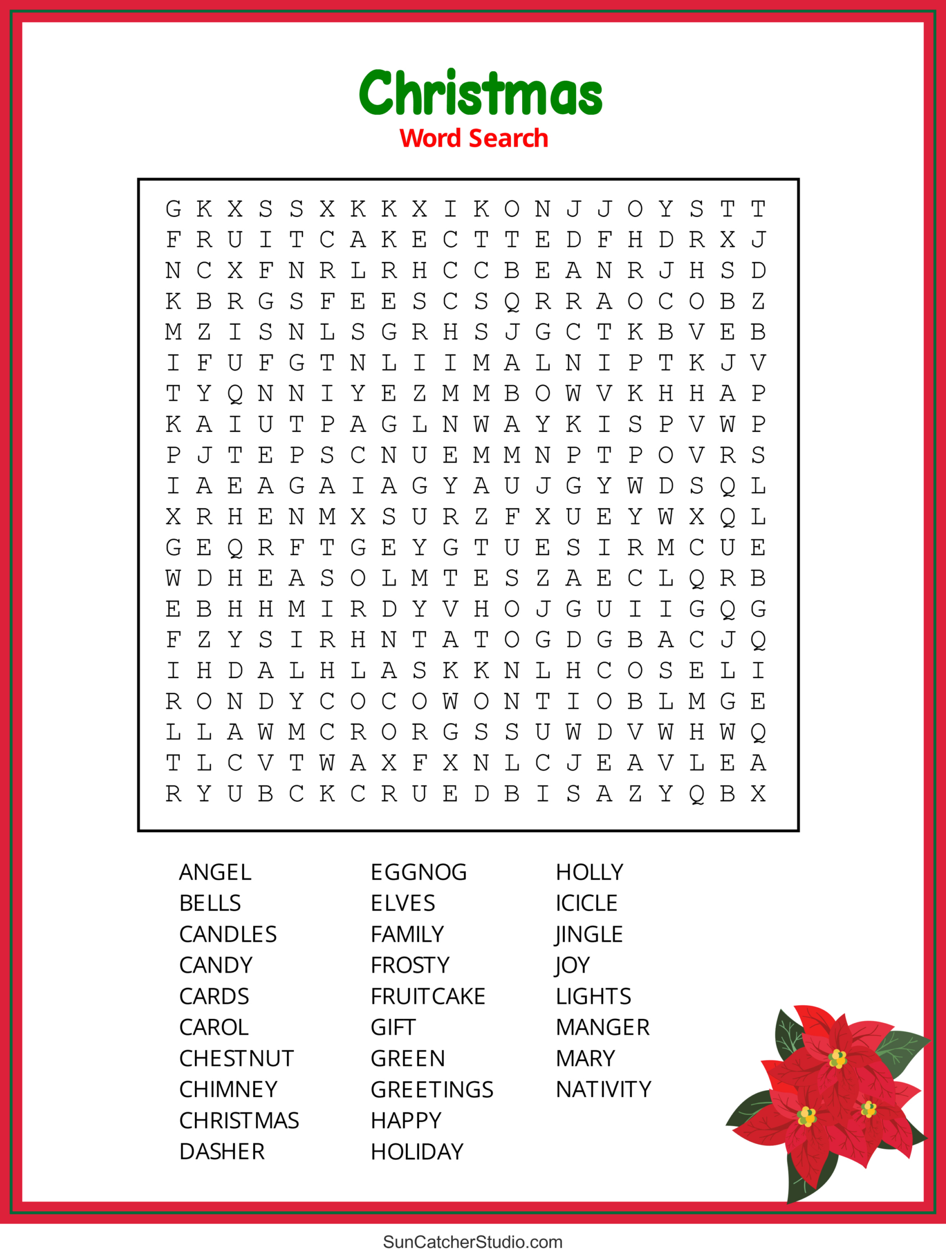 Christmas Word Search (Free Printable Pdf Puzzles) – Free with Hard Holiday Word Search Printable