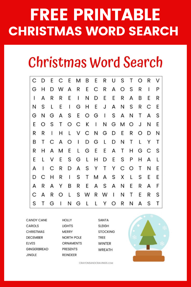 Christmas Word Search Printable (For Kids Or Adults) throughout Christmas Printable Puzzles