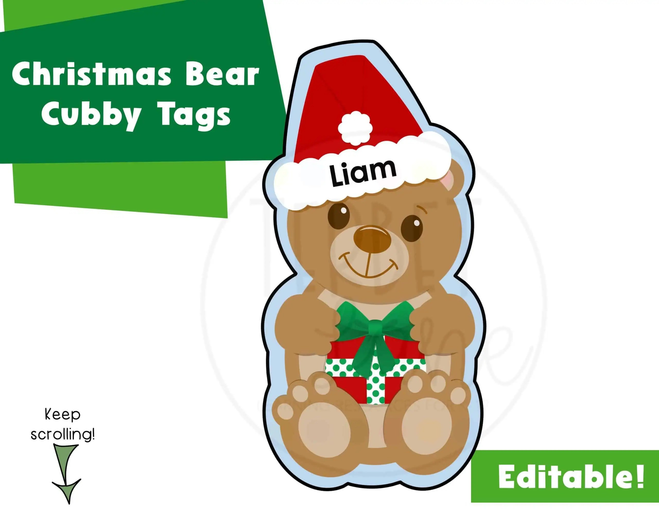 Cubby Name Tags Printables - Printable Party Favors for Christmas Cubby Tags Free Printable