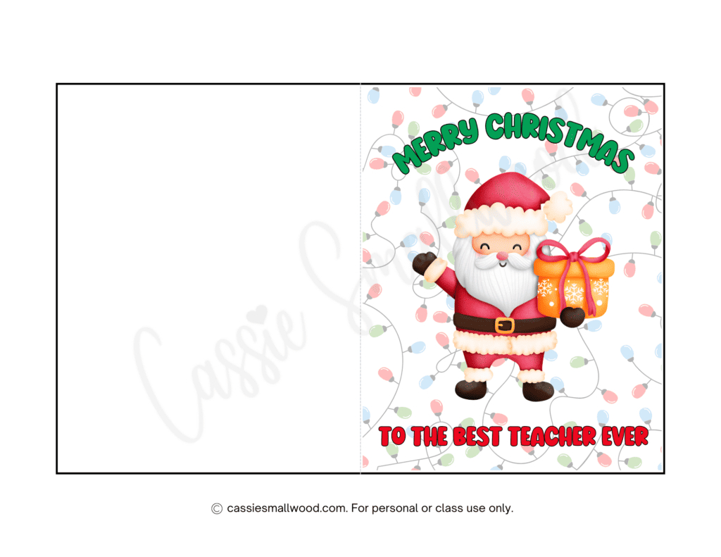 Cute &amp;amp; Funny Teacher Christmas Cards (Free Printable) - Cassie inside Free Printable Christmas Card For Teacher