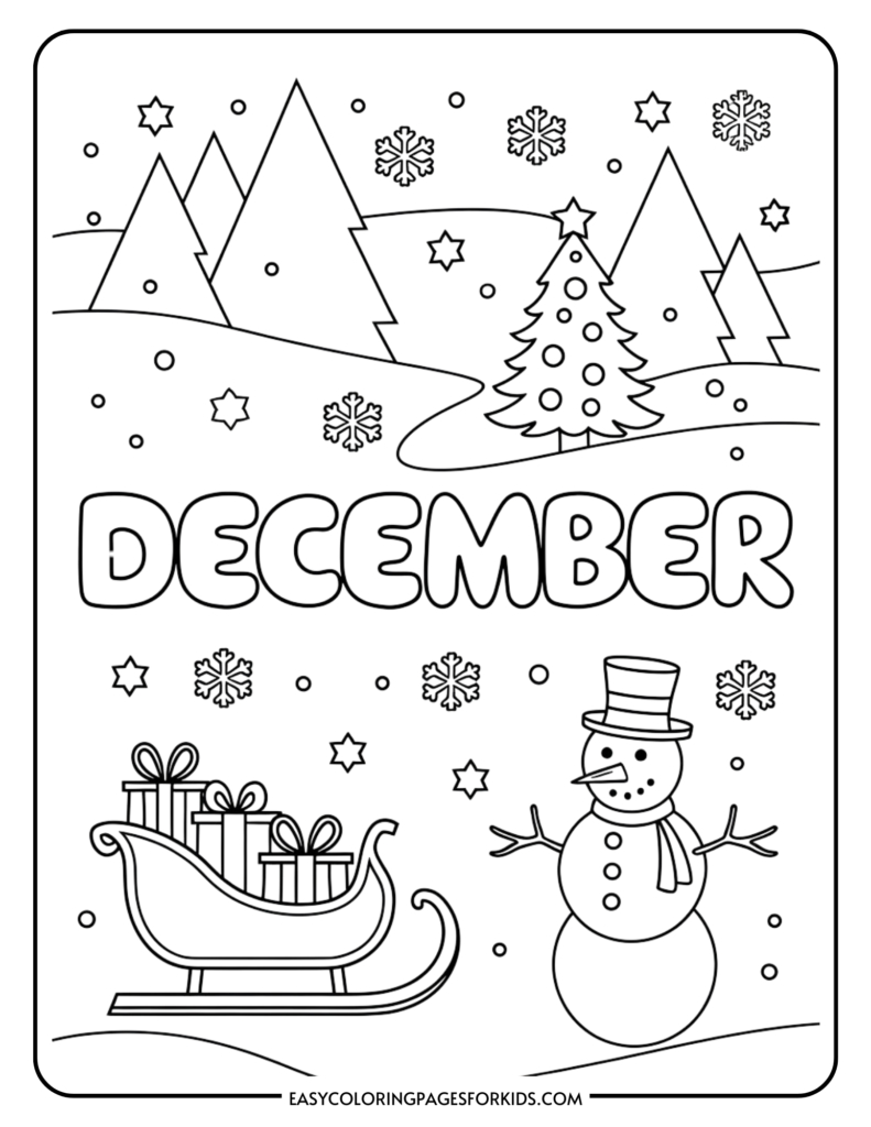 December Coloring Pages For Kids (7 Free Printable Pages) - Easy with regard to Free Christmas Printables For Kids