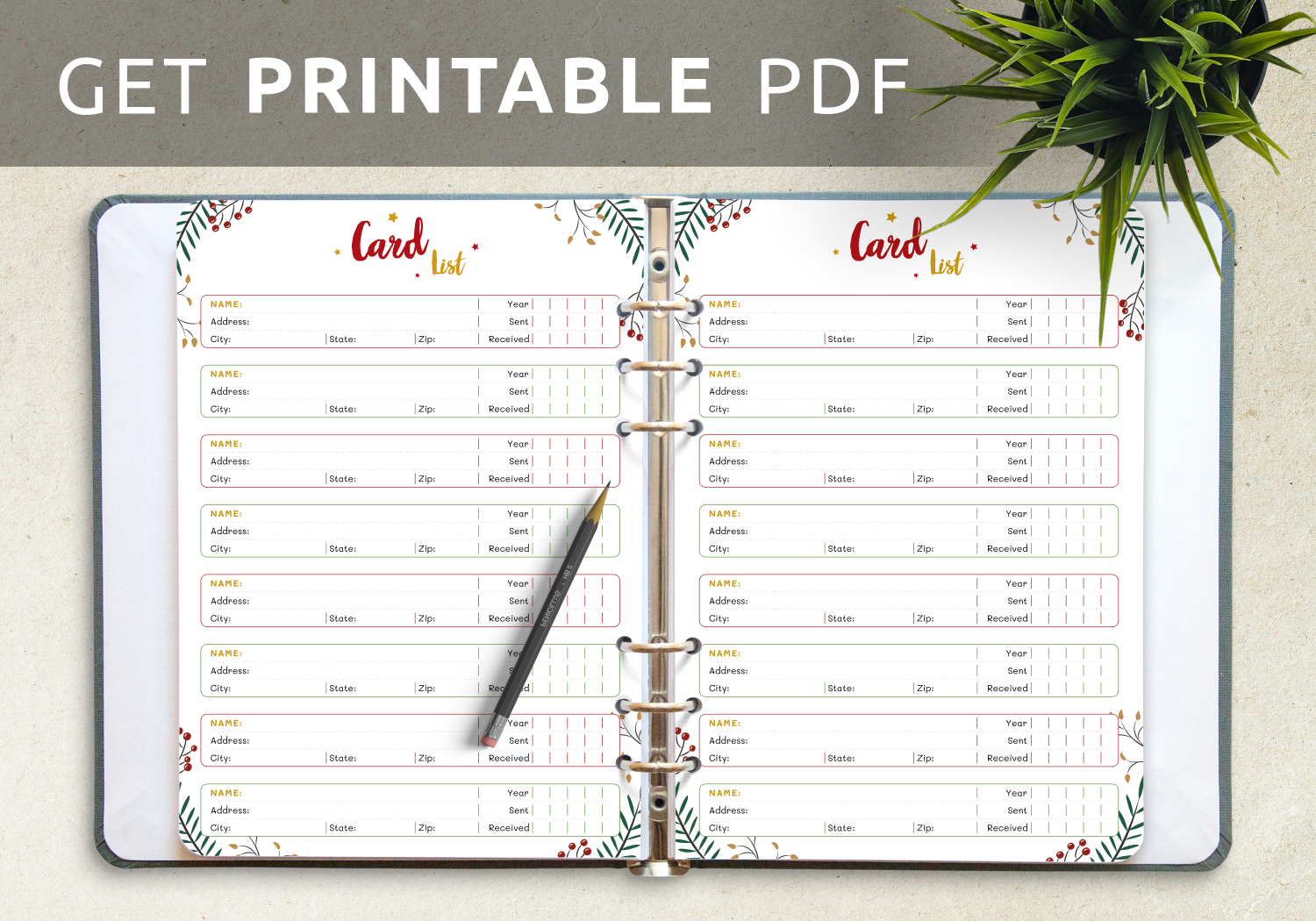Download Printable Christmas Style - Card List Pdf with regard to Free Printable Christmas Card List