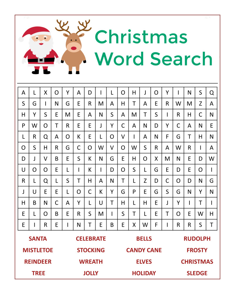 ☃️🎅🏼Santa&amp;#039;S Christmas Word Search Activity Page - Mama Likes This for Free Holiday Word Search Printable