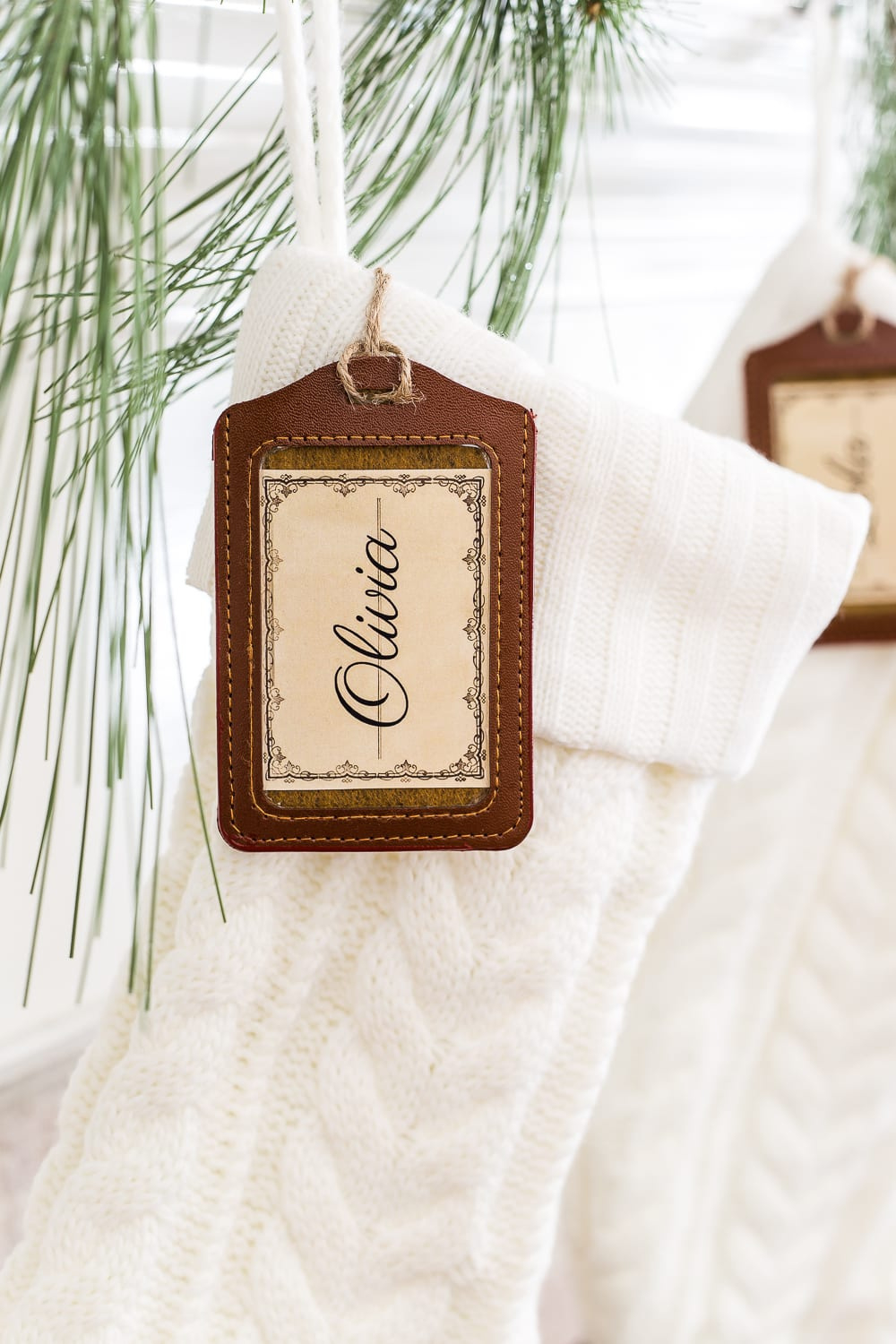 Easy Diy Stocking Name Tags + Personalized Printable Labels for Printable Christmas Stocking Name Tags
