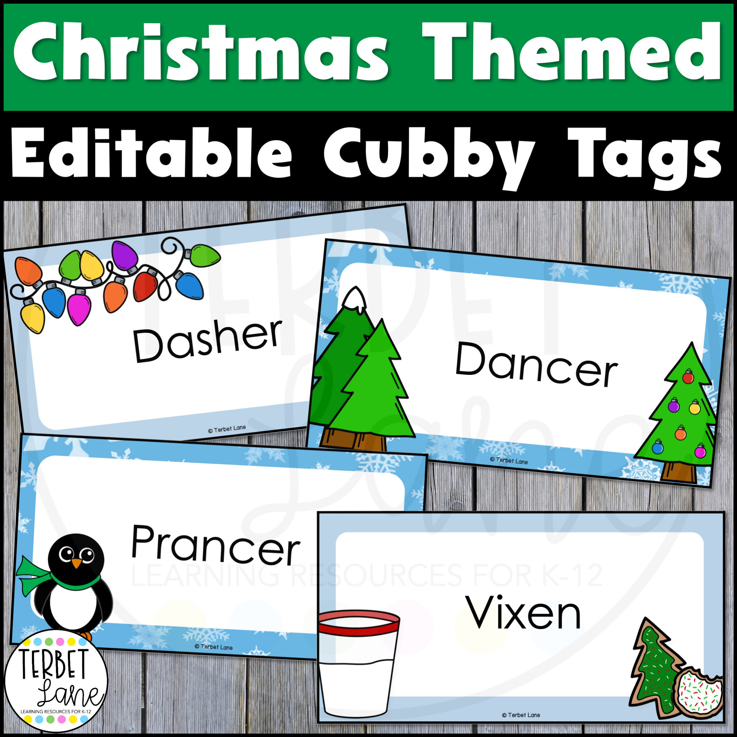 Editable Christmas Cubby Tags - Classful pertaining to Christmas Cubby Tags Free Printable