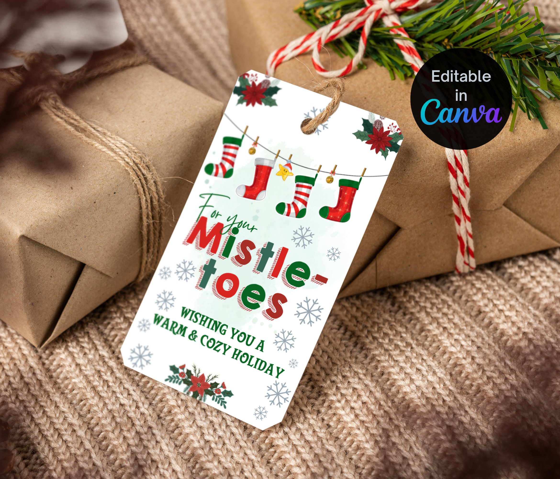 Editable/Printable For Your Mistletoes Christmas Gift Tag with regard to Cozy Socks Christmas Gift Tags Printable Free