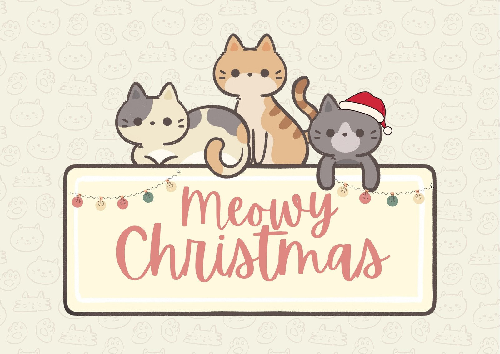 Free Cat Christmas Card Templates To Edit And Print | Canva with regard to Printable Cat Christmas Card Digital Download