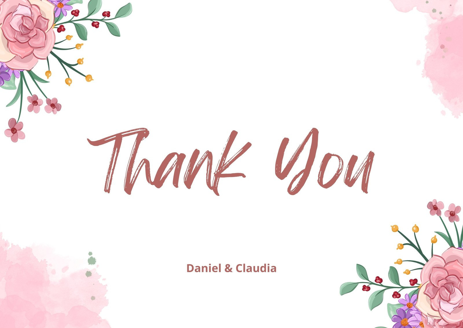 Free Custom Printable Bridal Shower Thank You Card Templates | Canva with regard to Flower Thank You Cards Printable