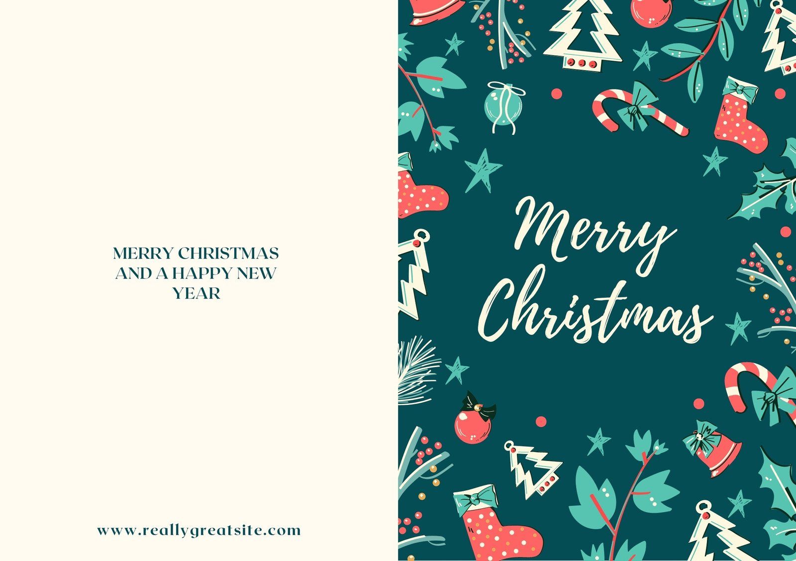 Free Custom Printable Christmas Folded Card Templates | Canva for Printable Christmas Card Maker