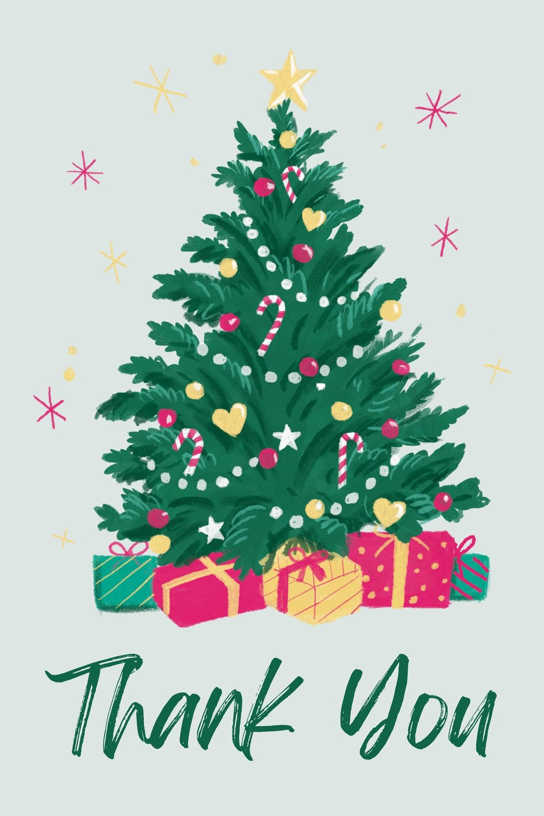 Free Custom Printable Christmas Thank You Card Templates | Canva pertaining to Holiday Thank You Cards Free Printable
