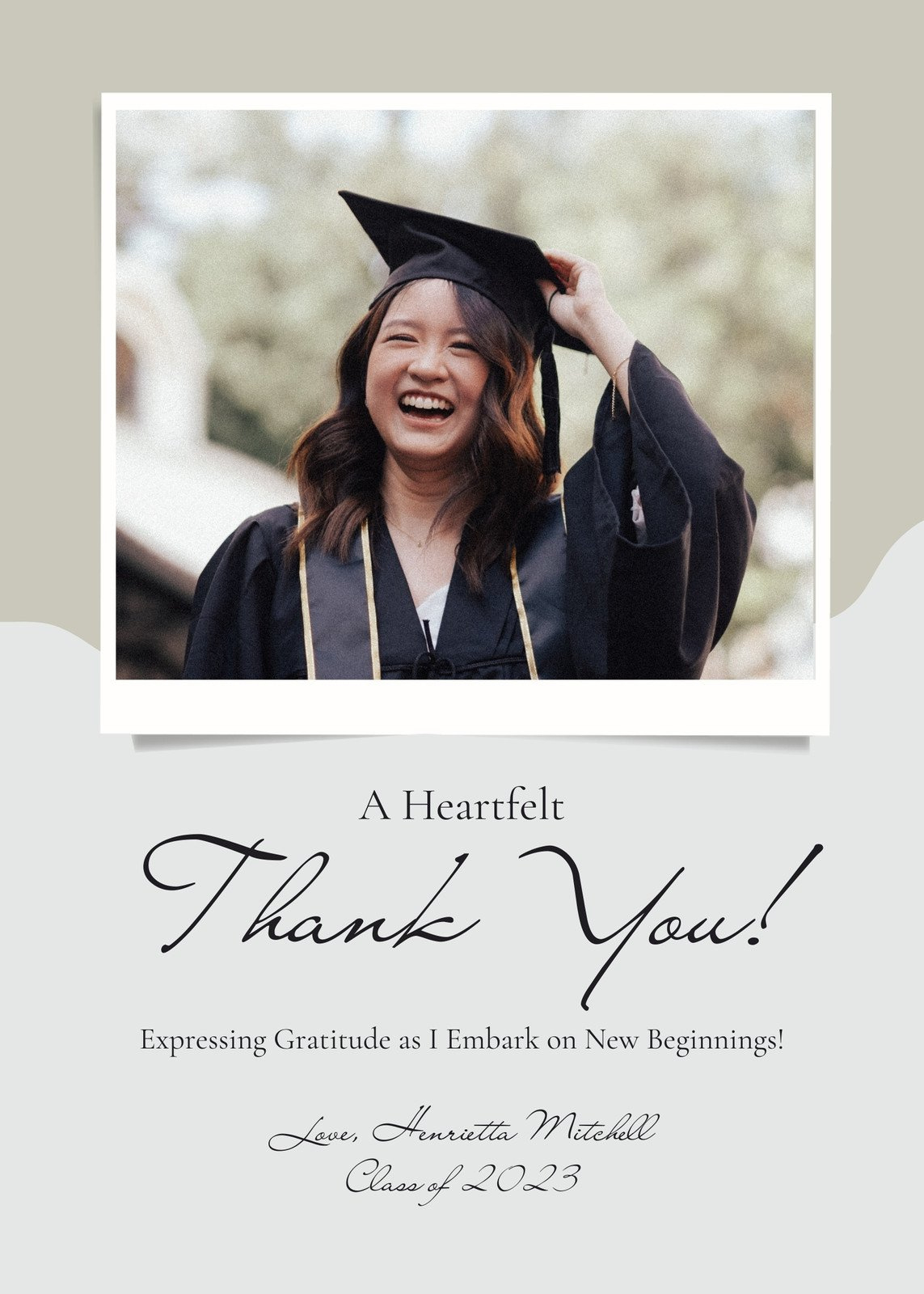 Free Custom Printable Graduation Thank You Card Templates | Canva in Printable Free Thank You Cards For Graduation