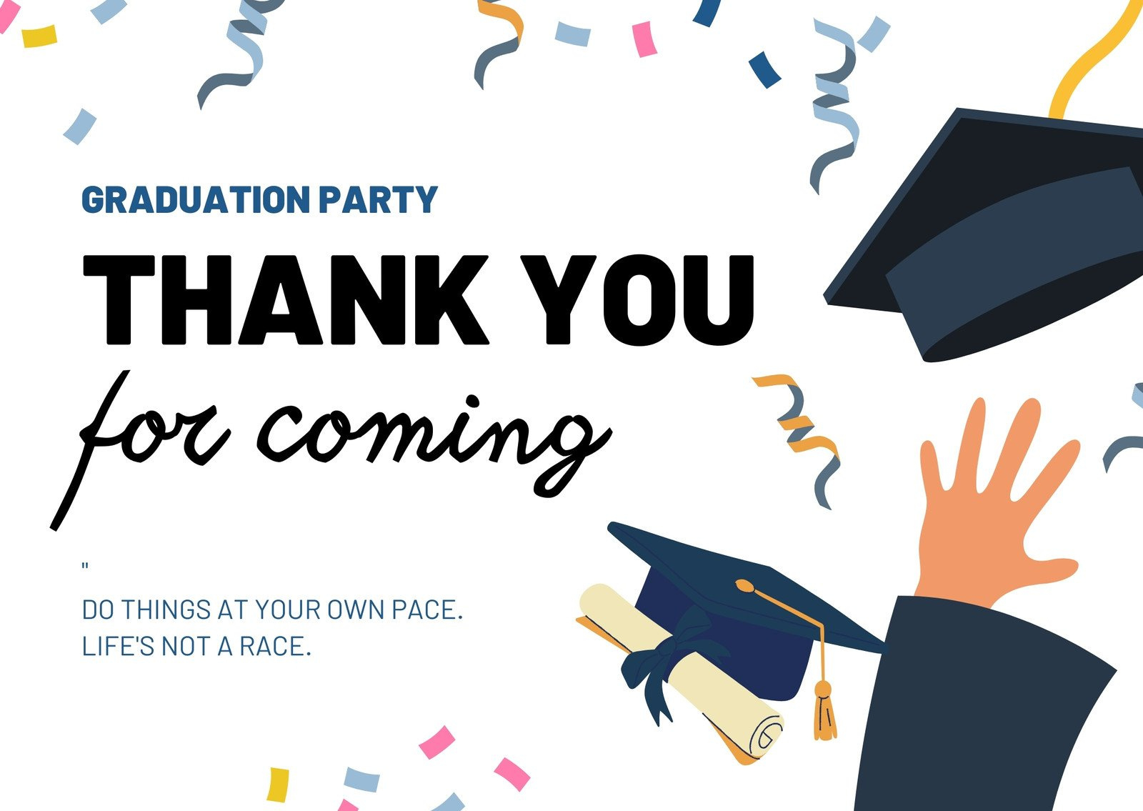 Free Custom Printable Graduation Thank You Card Templates | Canva with Thank You Graduation Cards Printable
