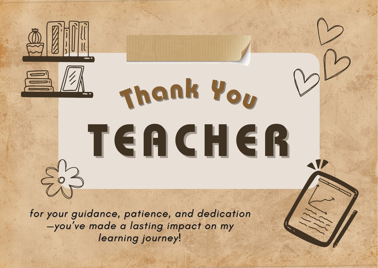 Free Custom Printable Teacher Thank You Card Templates | Canva with regard to Teacher Appreciation Thank You Cards Printable