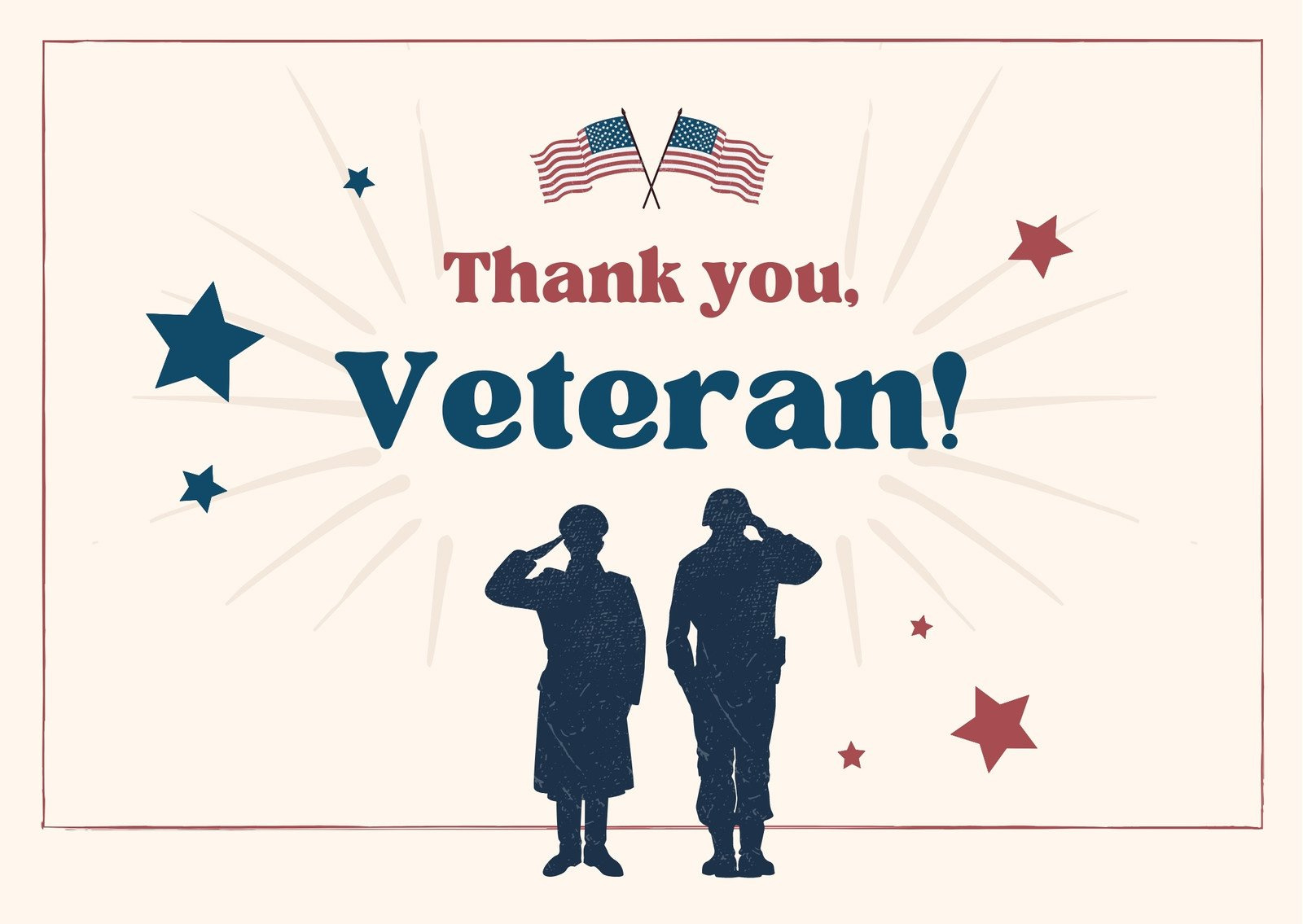 Free Custom Printable Veterans Day Card Templates | Canva inside Free Printable Veterans Day Thank You Cards