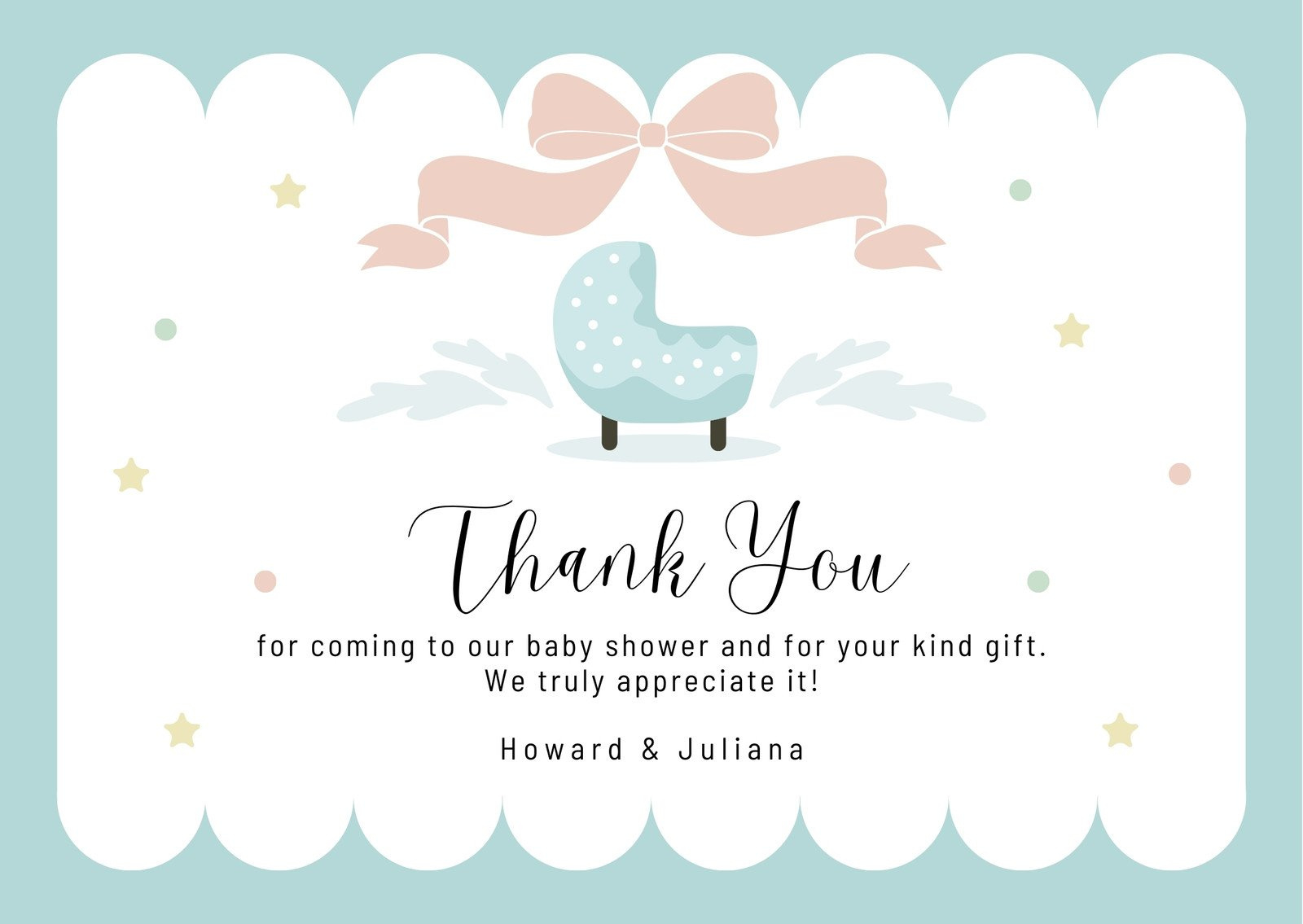 Free Printable Baby Shower Thank You Card Templates | Canva intended for Baby Shower Thank You Cards Printable