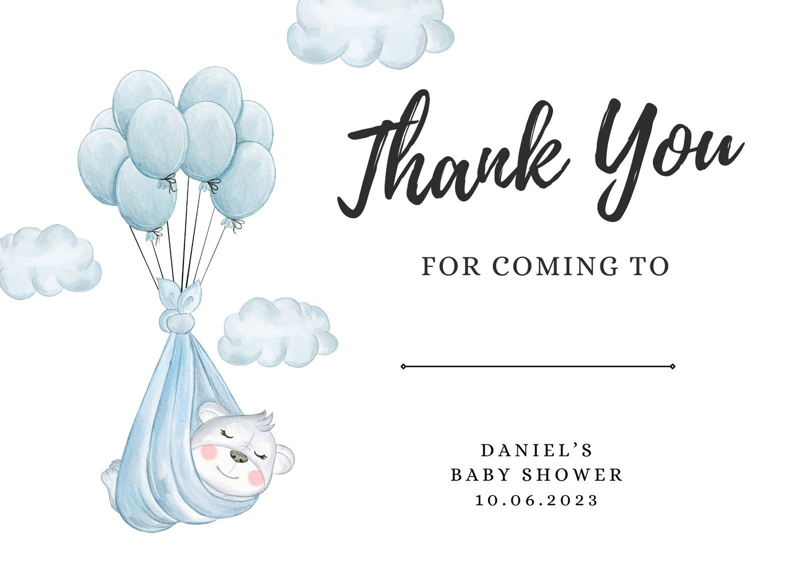 Free Printable Baby Shower Thank You Card Templates | Canva with regard to Free Printable Cards Baby Thank You