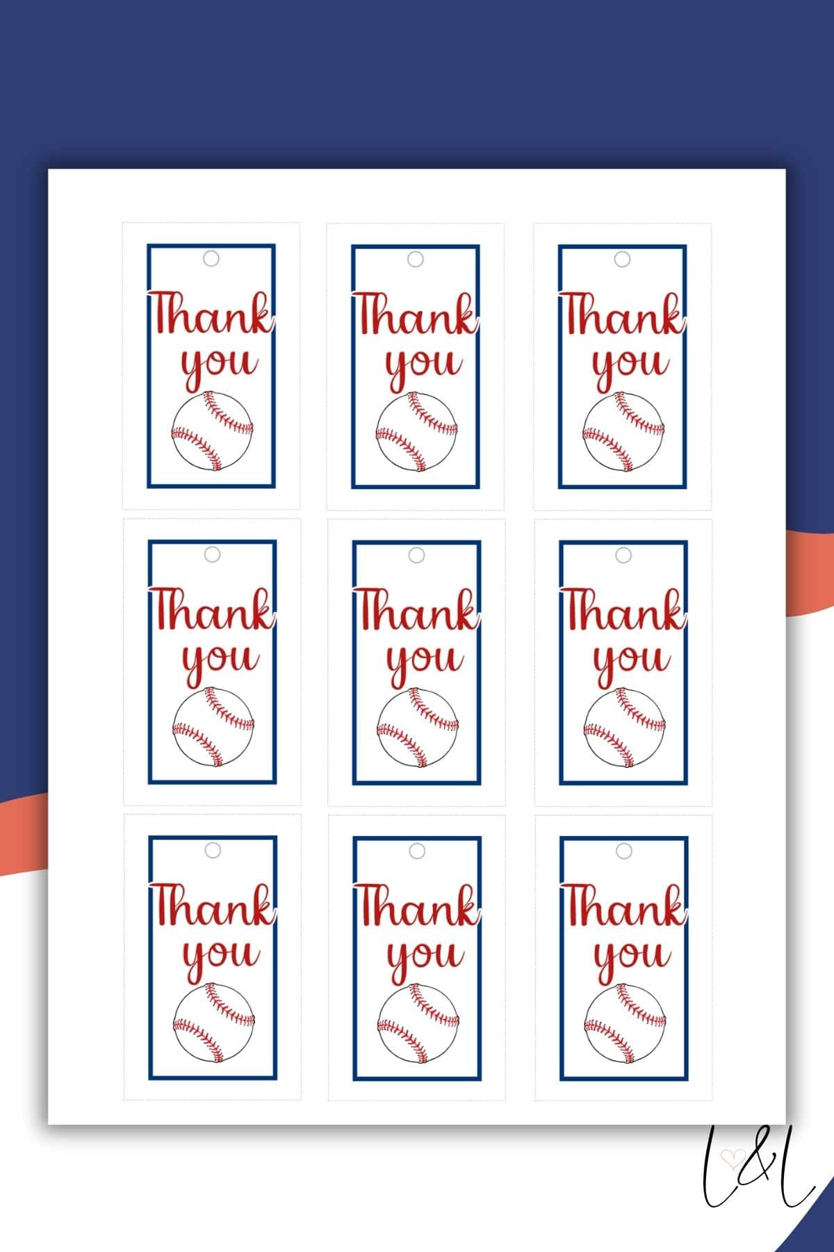 Free Printable Baseball Thank You Tags - Love &amp;amp; Laugh Games within Baseball Thank You Cards Printable Free