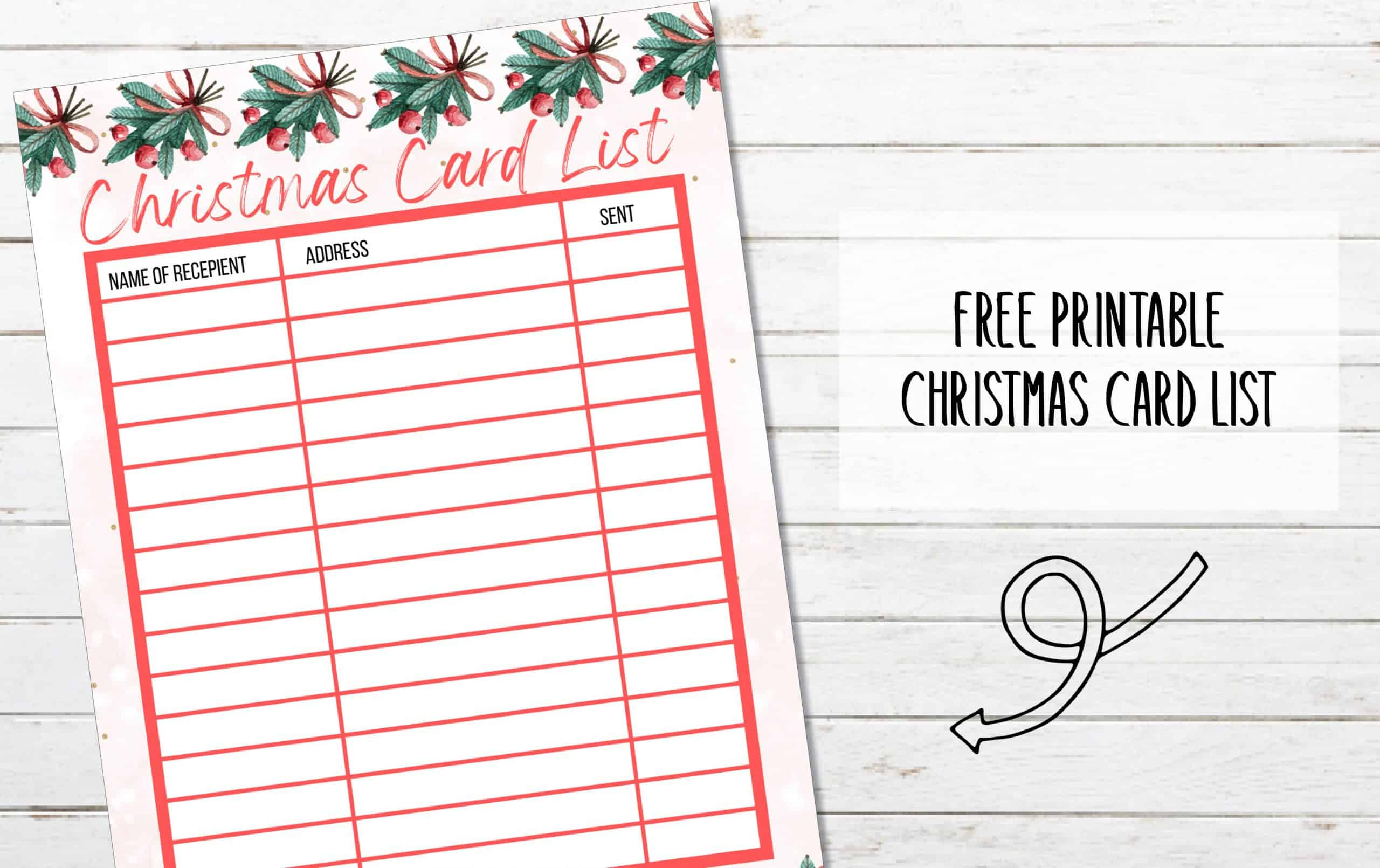 Free Printable Christmas Card List - My Printable Home pertaining to Printable Christmas Card List