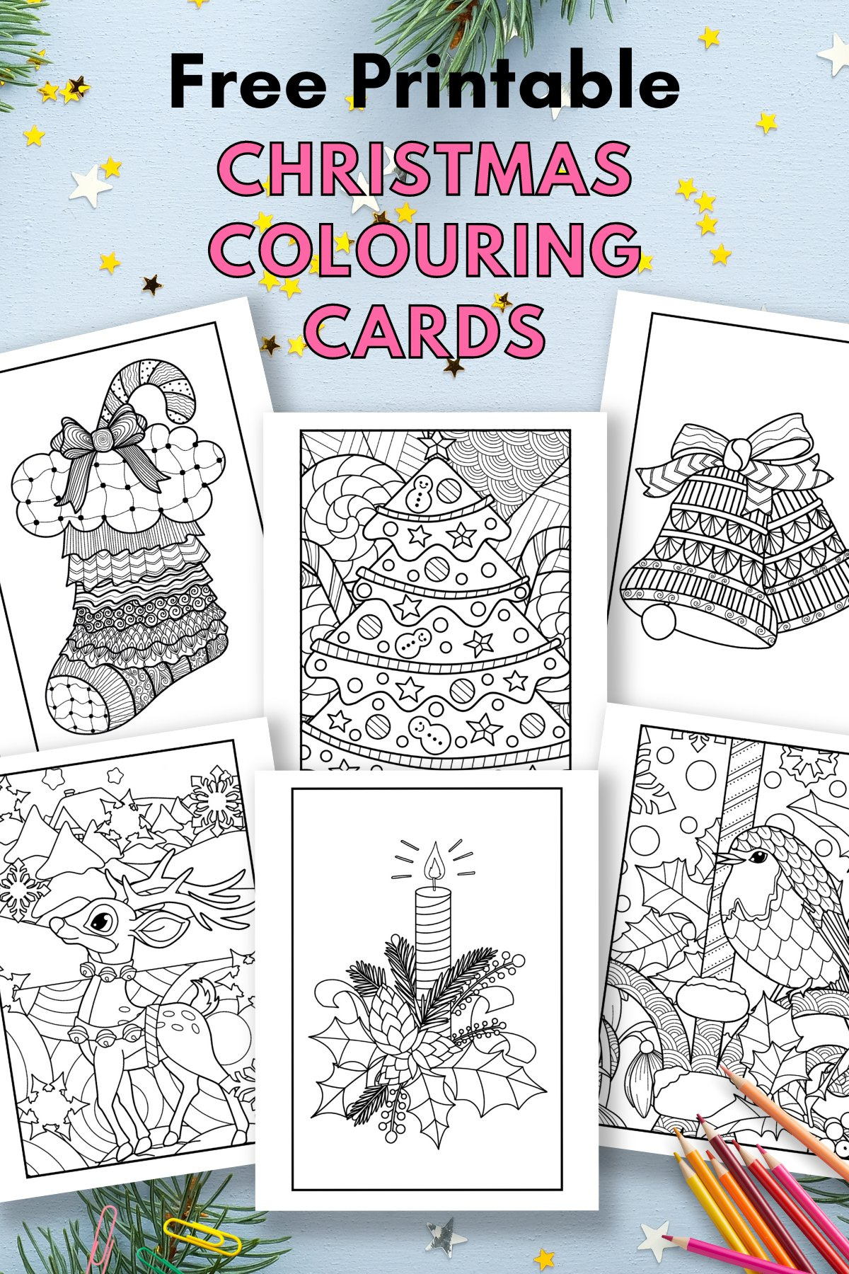 Free Printable Christmas Cards To Colour — Gathering Beauty inside Printable Christmas Card Colour