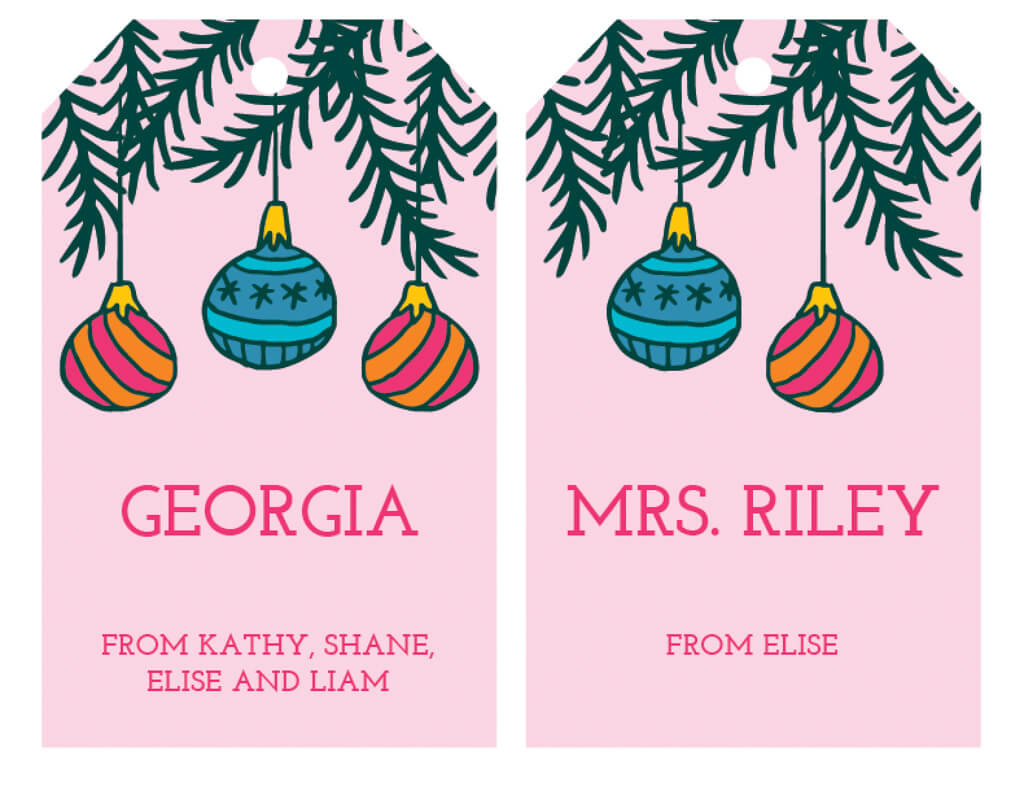 Free Printable Christmas Gift Tags In Pink - Editable - Merriment pertaining to Custom Christmas Tags Printable