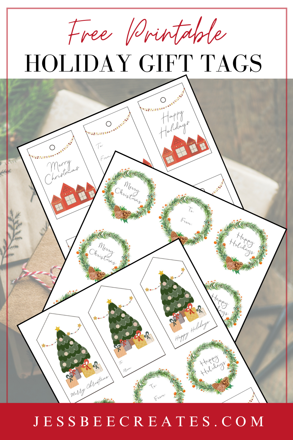 Free Printable Christmas Holiday Gift Tags – Jessbeecreates with regard to Printable Christmas Tags Free Download