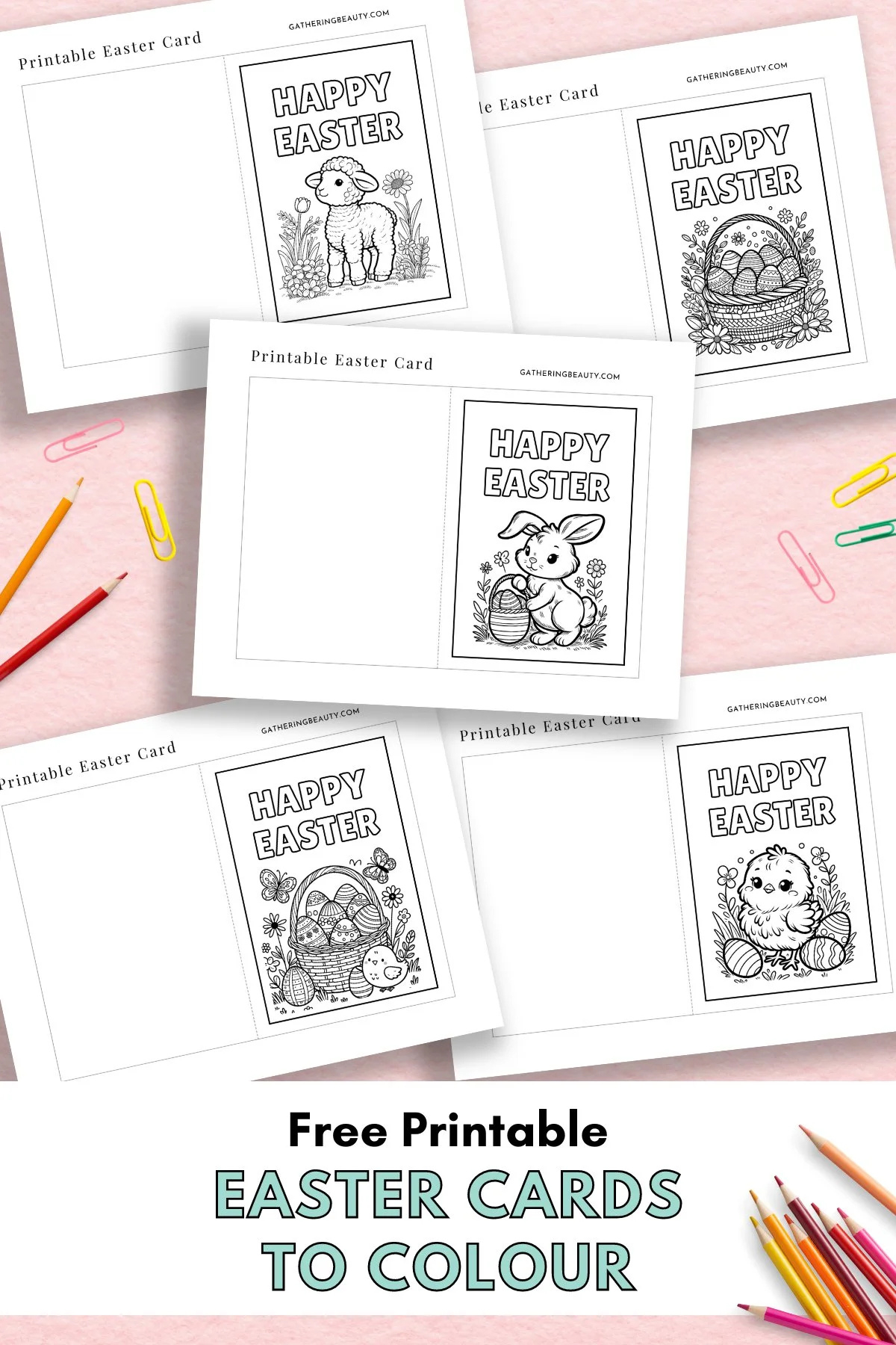 Free Printable Easter Cards To Colour — Gathering Beauty pertaining to Free Printable Easter Thank You Cards