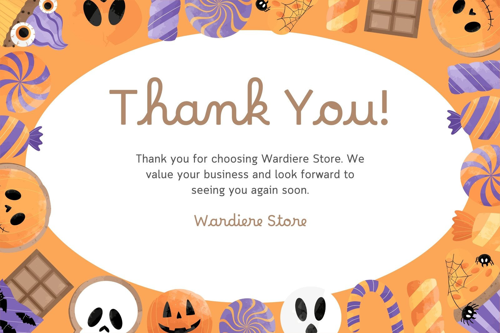 Free Printable Editable Halloween Card Templates | Canva regarding Halloween Thank You Cards Printable