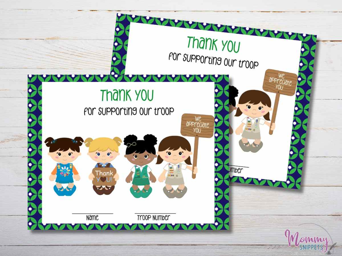 Free Printable Girl Scout Thank You Cards - Mommy Snippets with Girl Scout Thank You Cards Free Printable