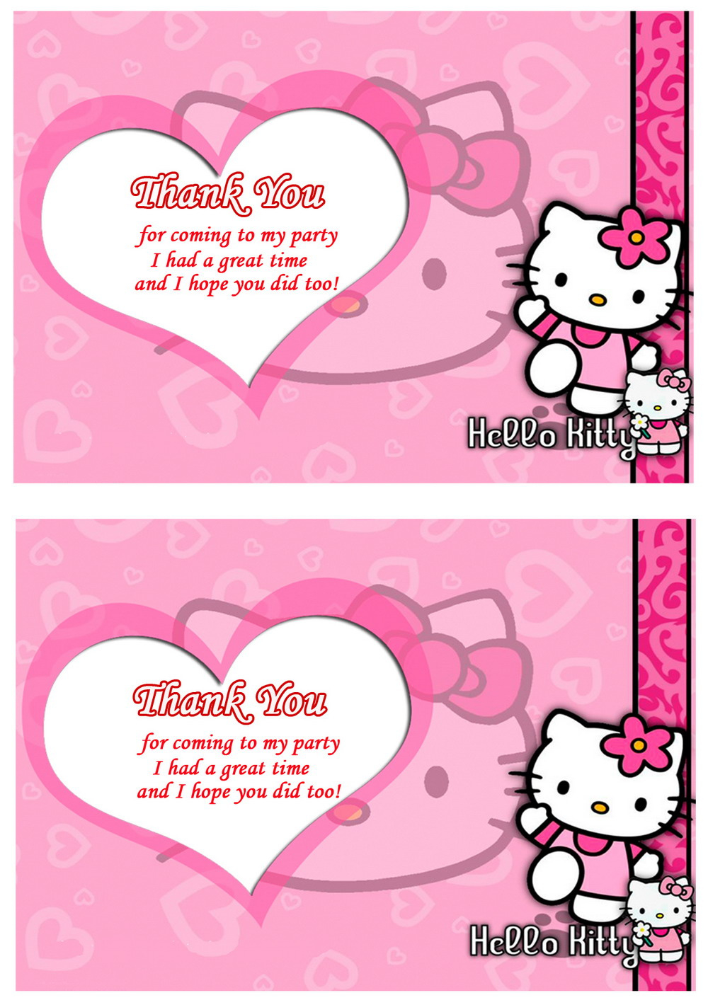 Free Printable Hello Kitty Thank You Tags, Download Free Printable throughout Hello Kitty Thank You Cards Printable Free
