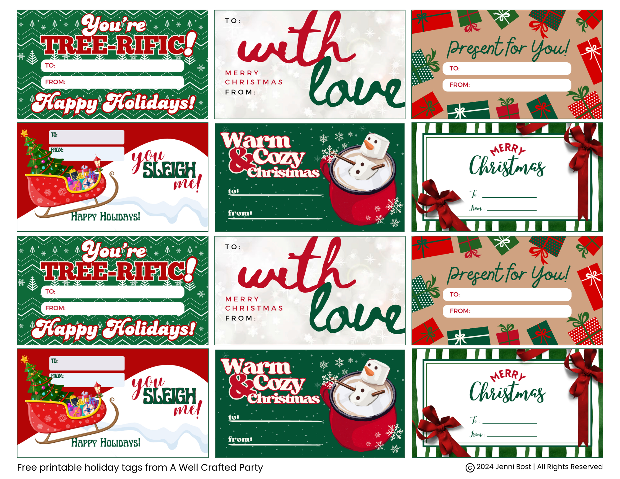 Free Printable Holiday Gift Tags – A Well Crafted Party with Printable Christmas Tags For Gifts