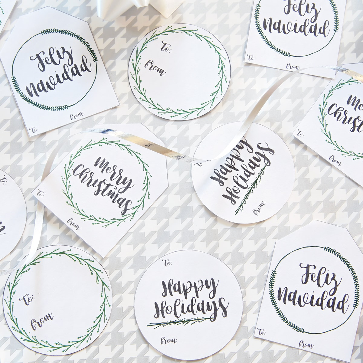 Free Printable Holiday Gift Tags | Abby Organizes for Printable Christmas Tags with String