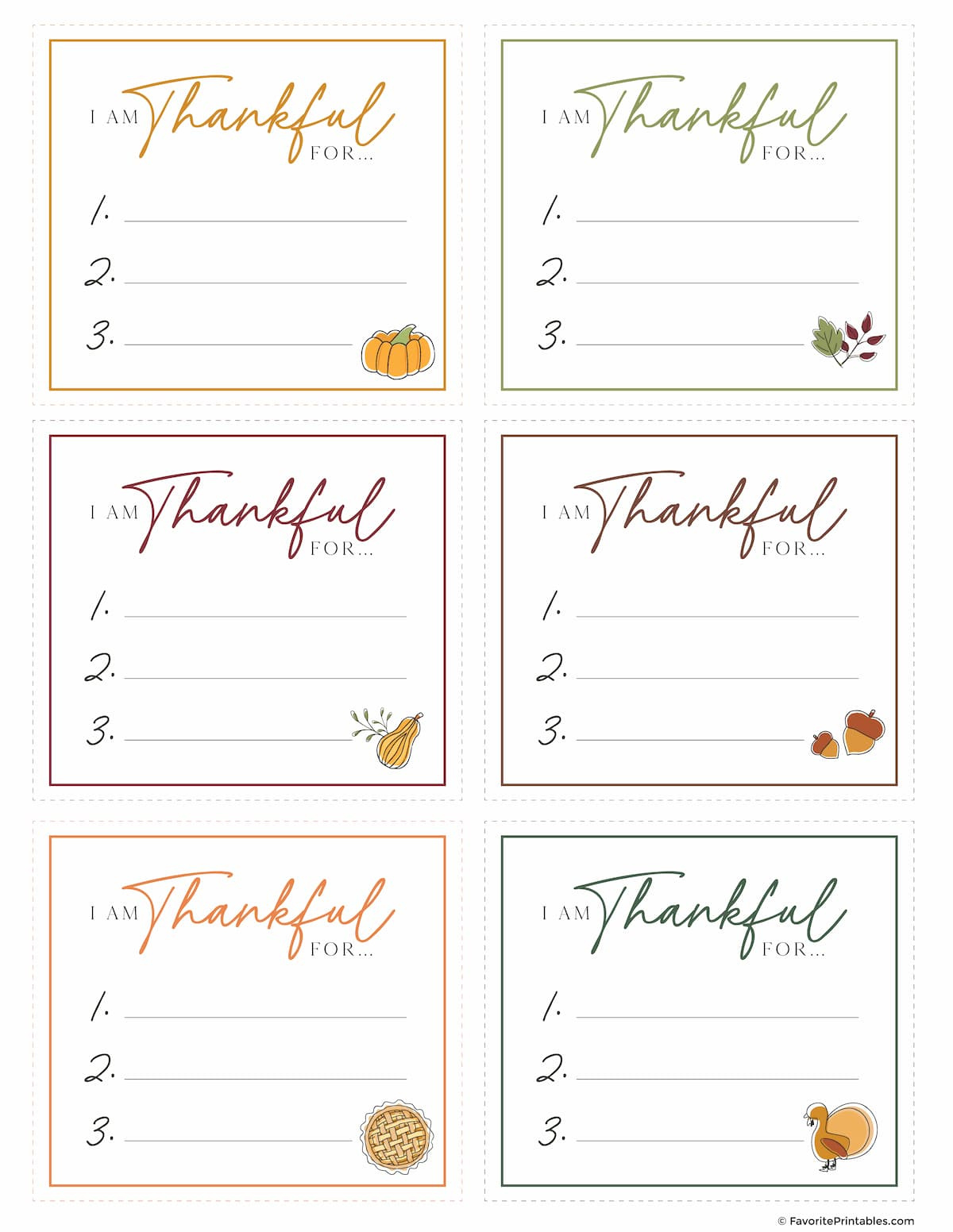 Free Printable I Am Thankful For Cards! - Favorite Printables regarding Thankful For You Cards Printable