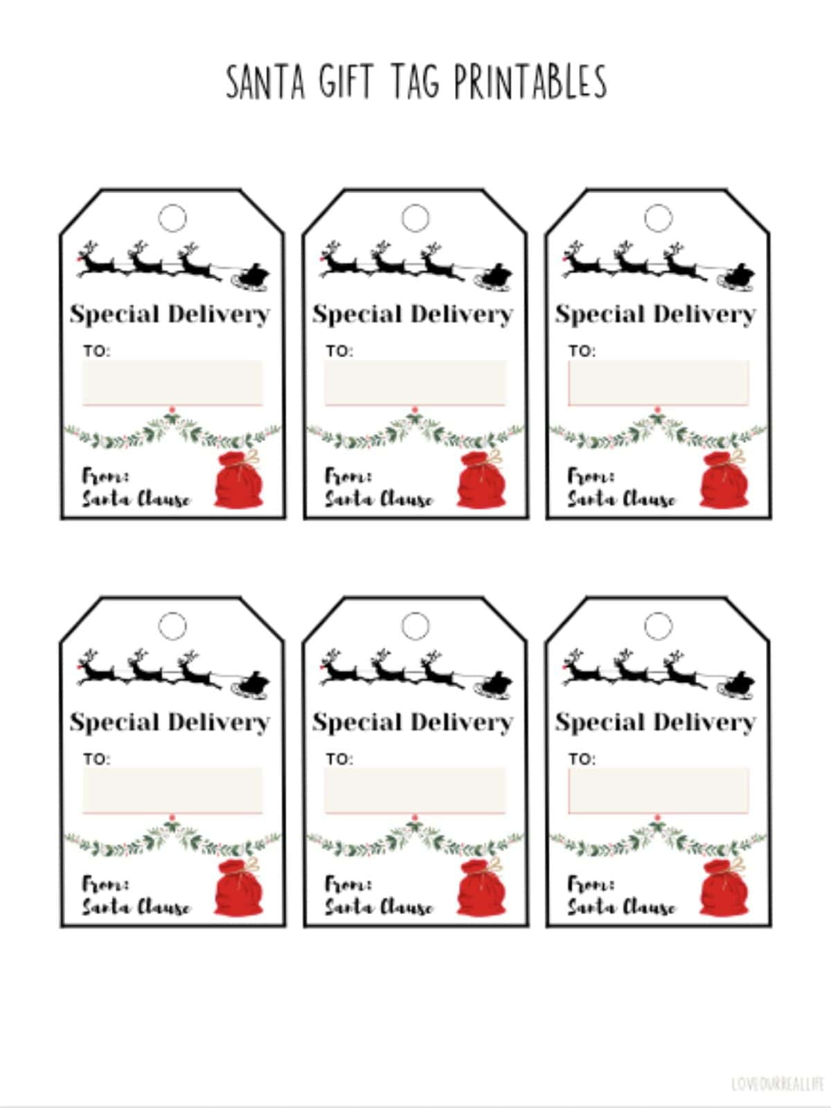Free Printable Santa Gift Tags (Download Instantly To Print inside Printable Christmas Tags From Santa